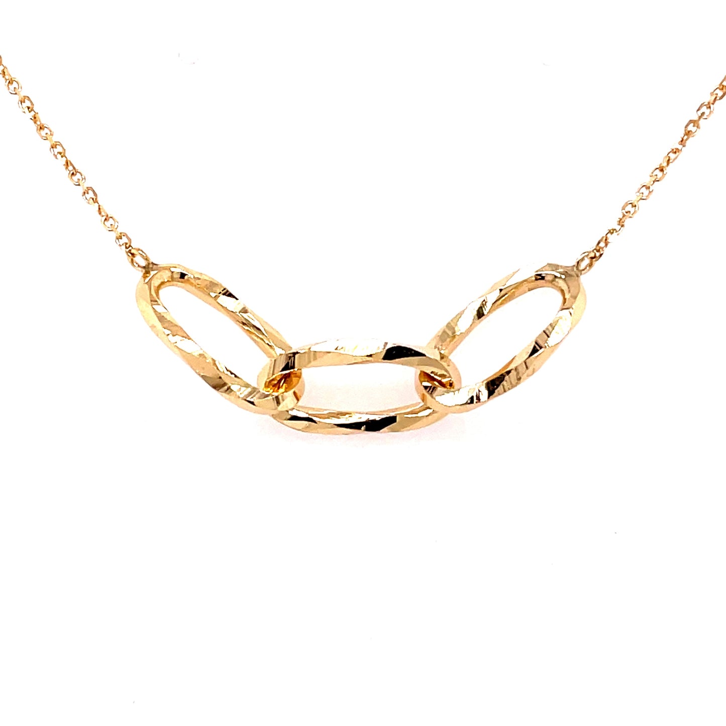 Yellow Gold 3 Oblong Link Pendant Gardiner Brothers