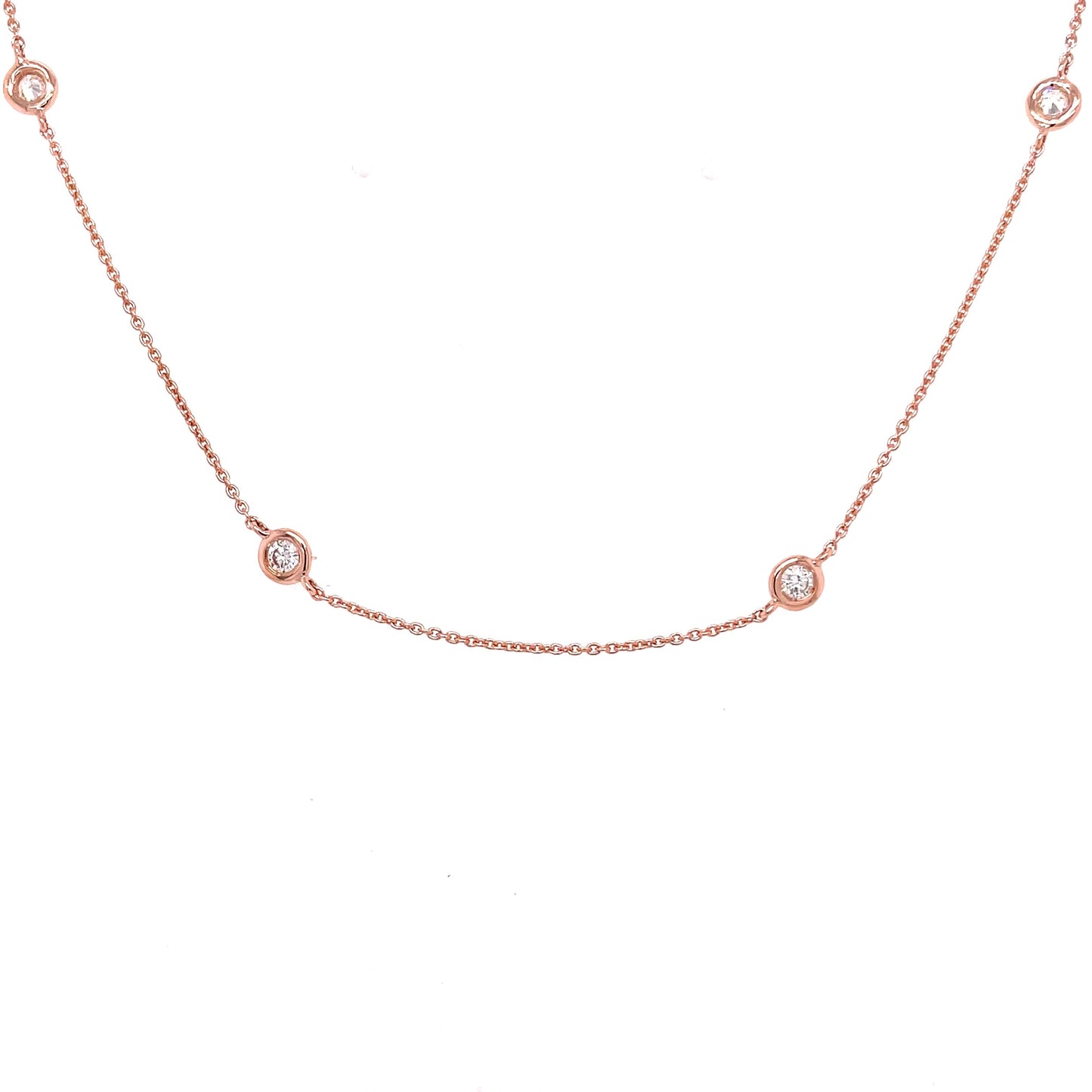 Rose Gold "Yard Of Diamonds" Style Necklet Gardiner Brothers