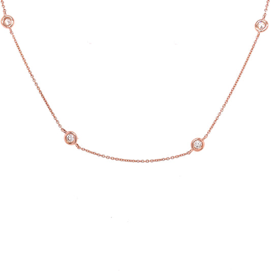 Rose Gold "Yard Of Diamonds" Style Necklet  Gardiner Brothers
