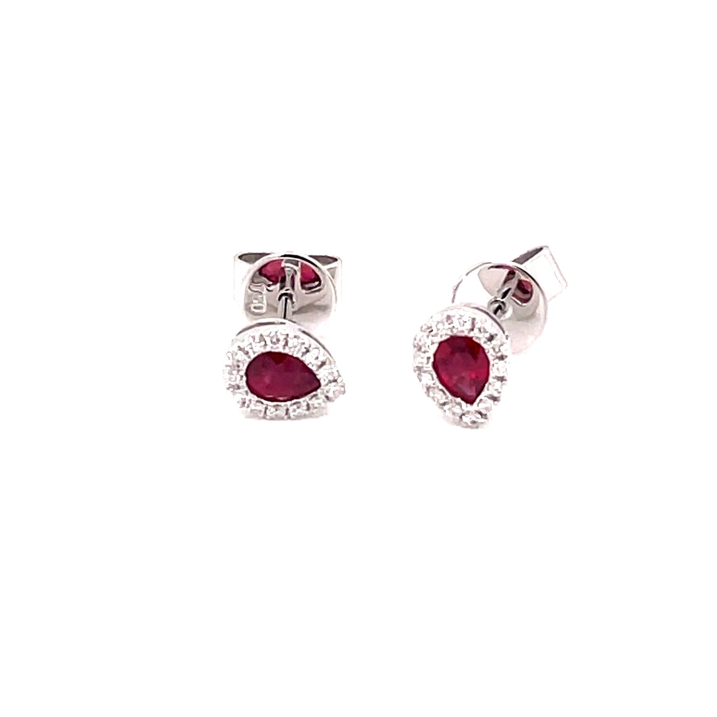 Ruby and Diamond Pear Shaped Diamond Earrings Gardiner Brothers