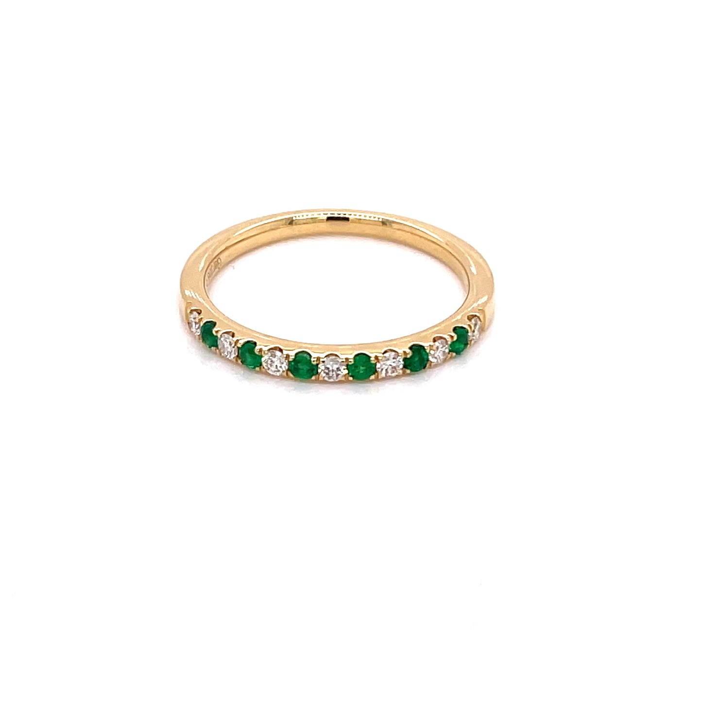 Emerald and Diamond Eternity Style Ring Gardiner Brothers