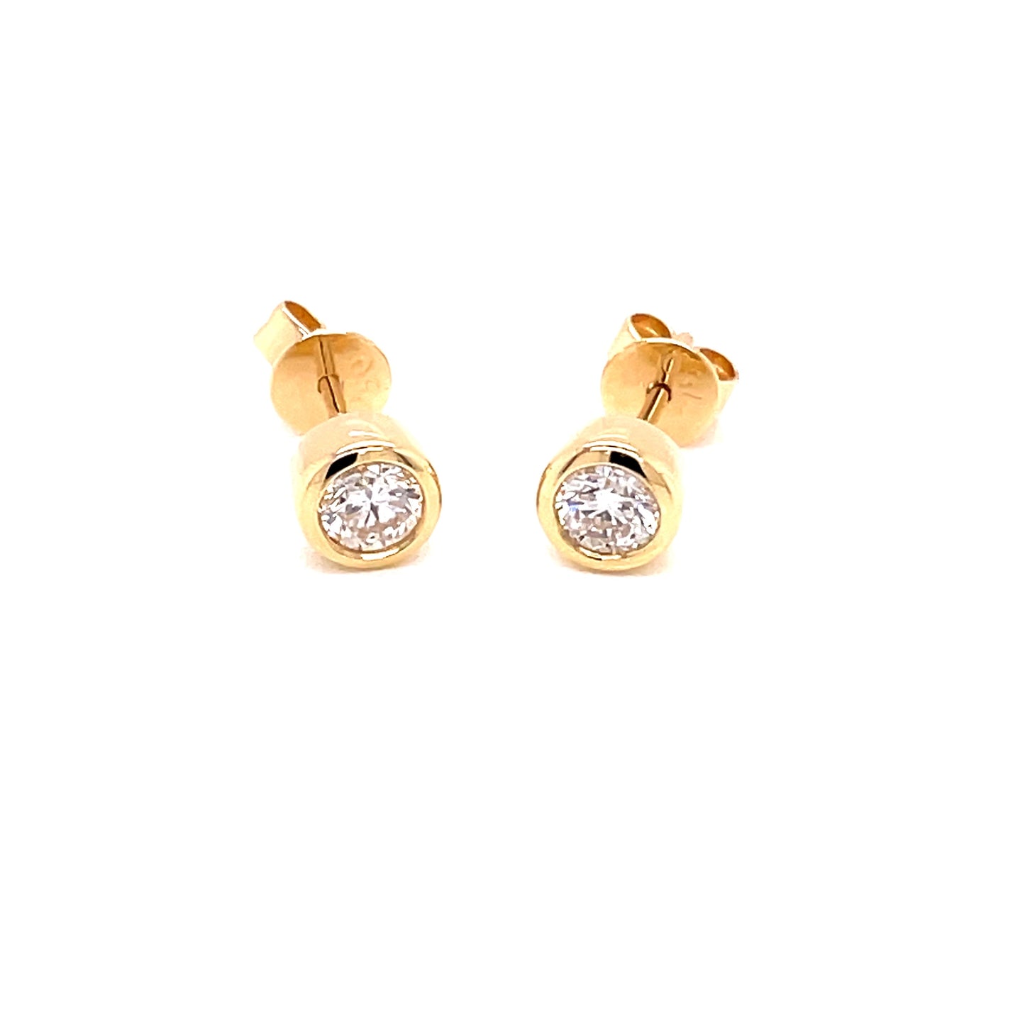 Round Brilliant Cut Diamond Solitaire Earrings - 0.40cts Gardiner Brothers