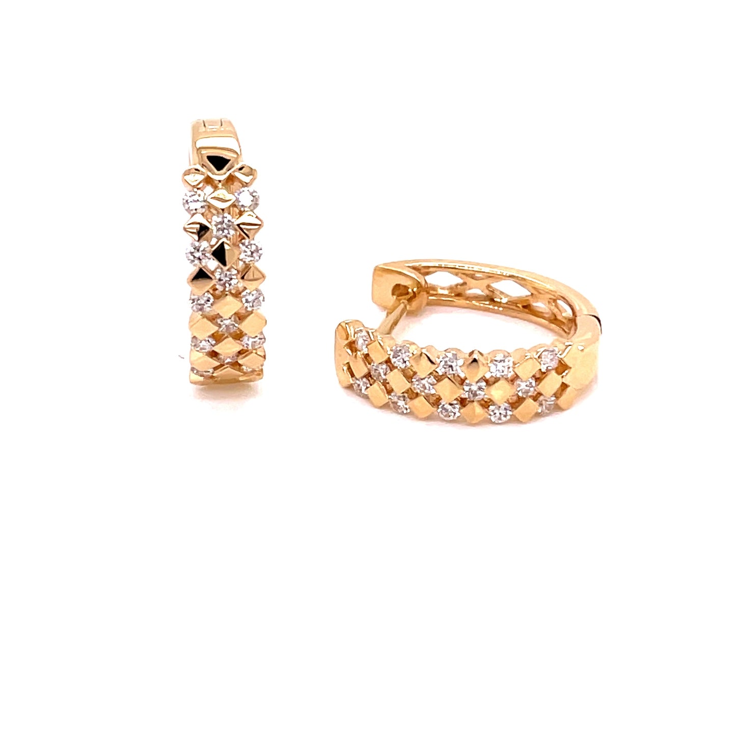 Round Brilliant Cut Modern Style Diamond Hoop Earrings Gardiner Brothers