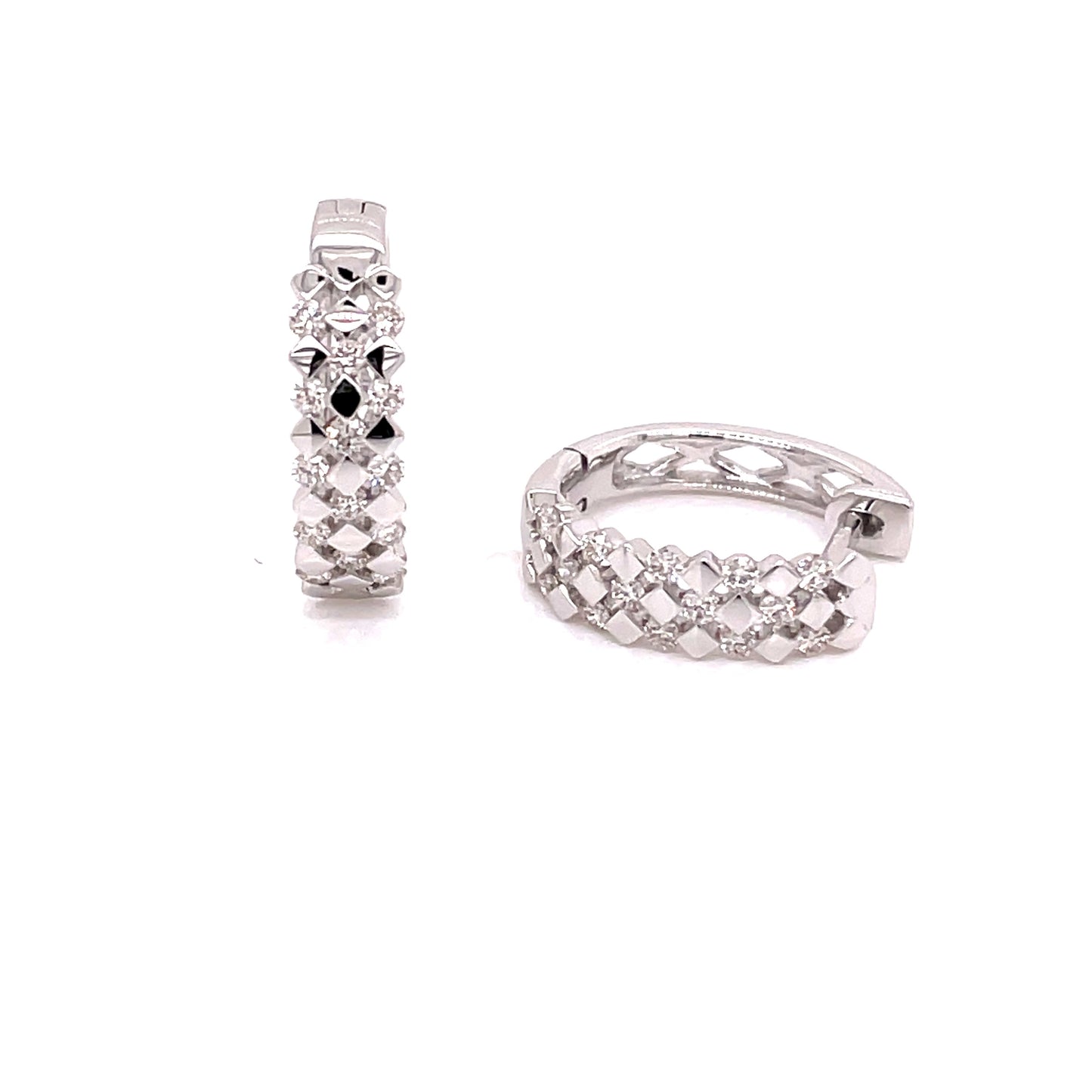 Round Brilliant Cut Modern Style Diamond Hoop Earrings Gardiner Brothers