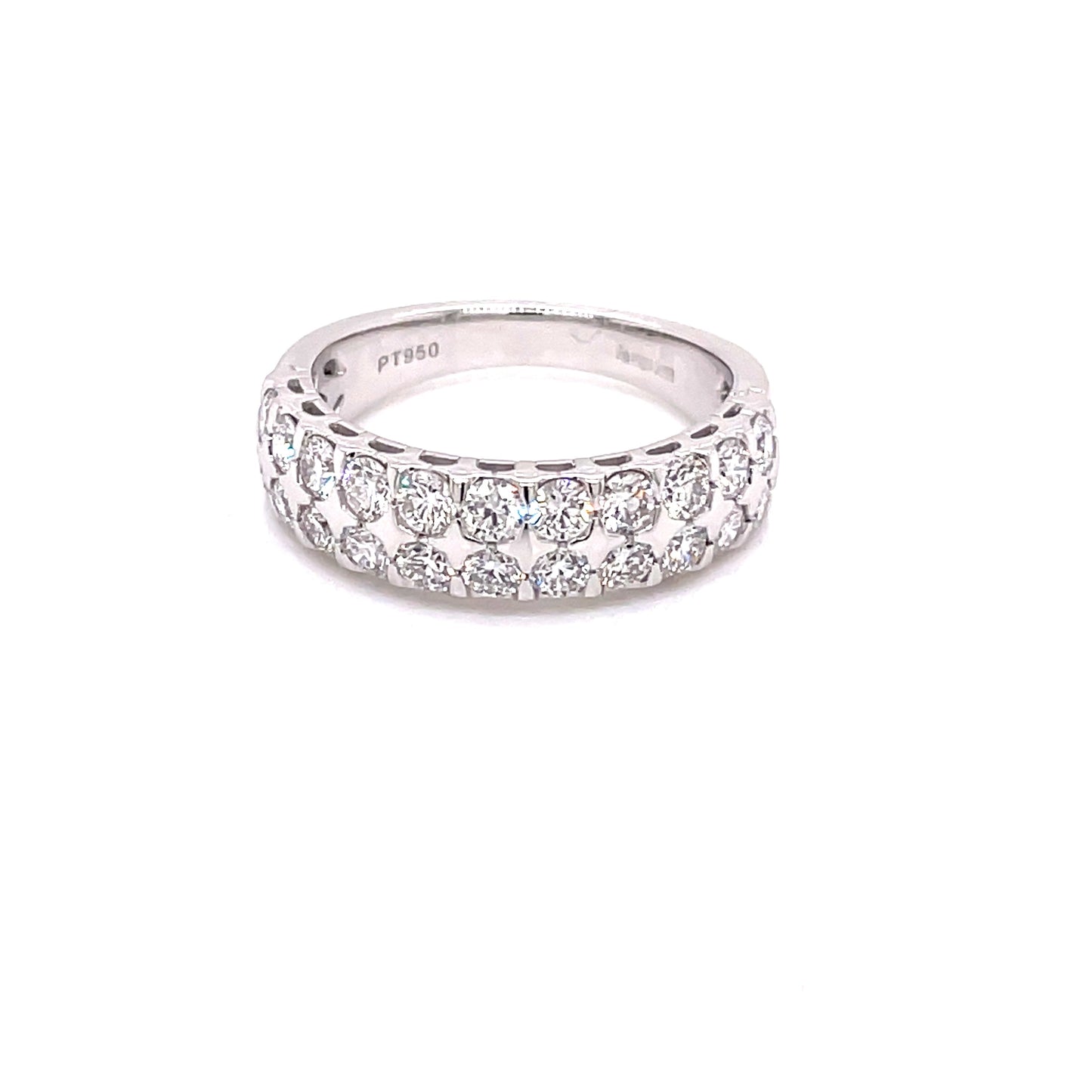 Round Brilliant Cut Diamond, Double Row Dress Ring Gardiner Brothers