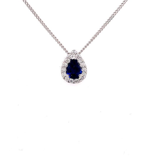 Pear Shaped, Sapphire and Diamond Pendant  Gardiner Brothers