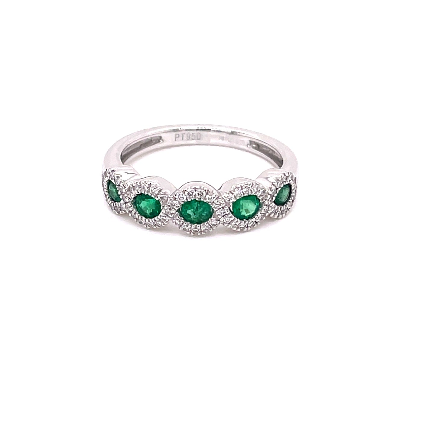 Emerald and Diamond Halo Style Dress Ring Gardiner Brothers