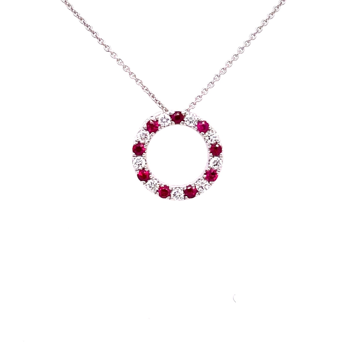 Ruby and Diamond Circle Pendant Gardiner Brothers