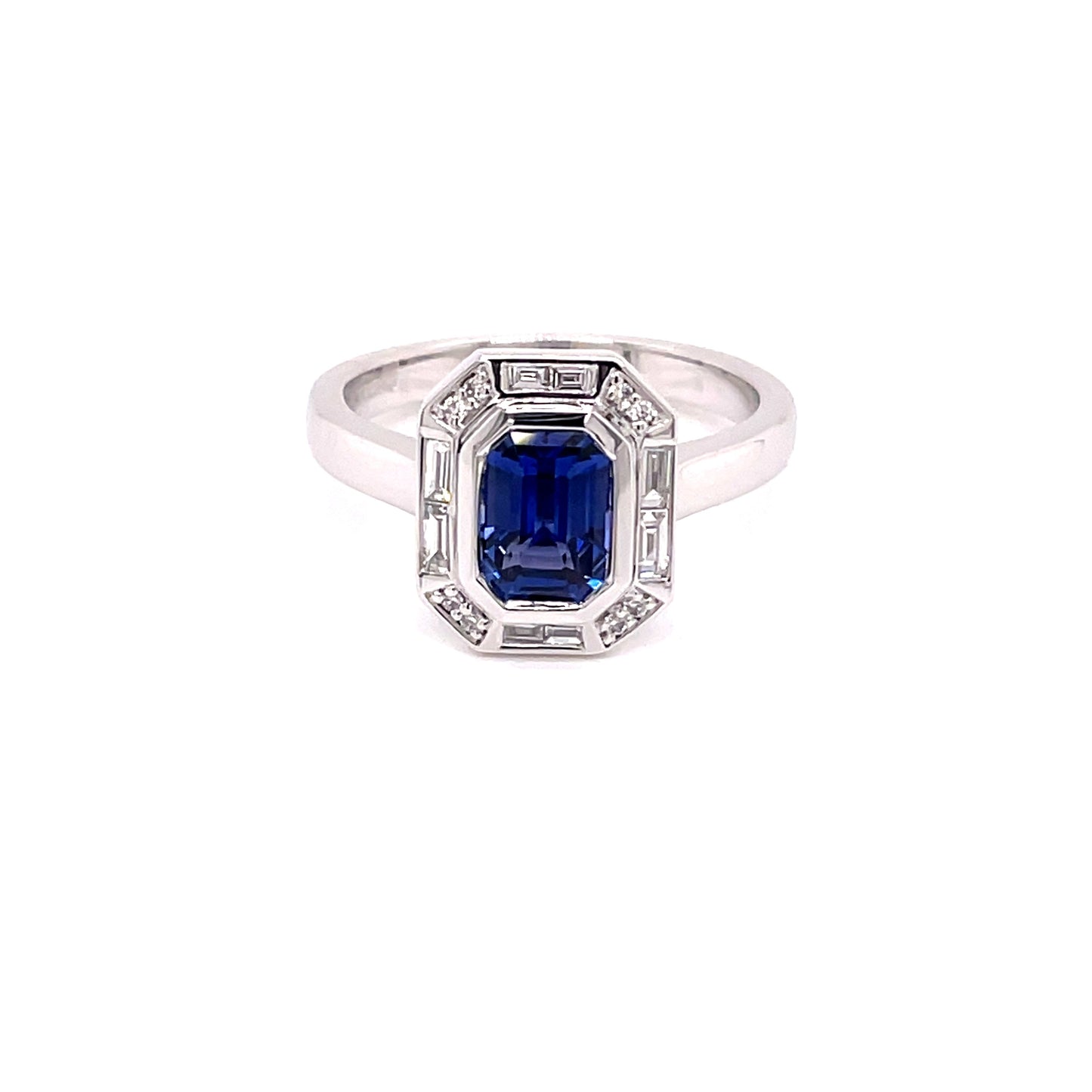 Sapphire and Diamond Vintage Style Cluster Ring Gardiner Brothers