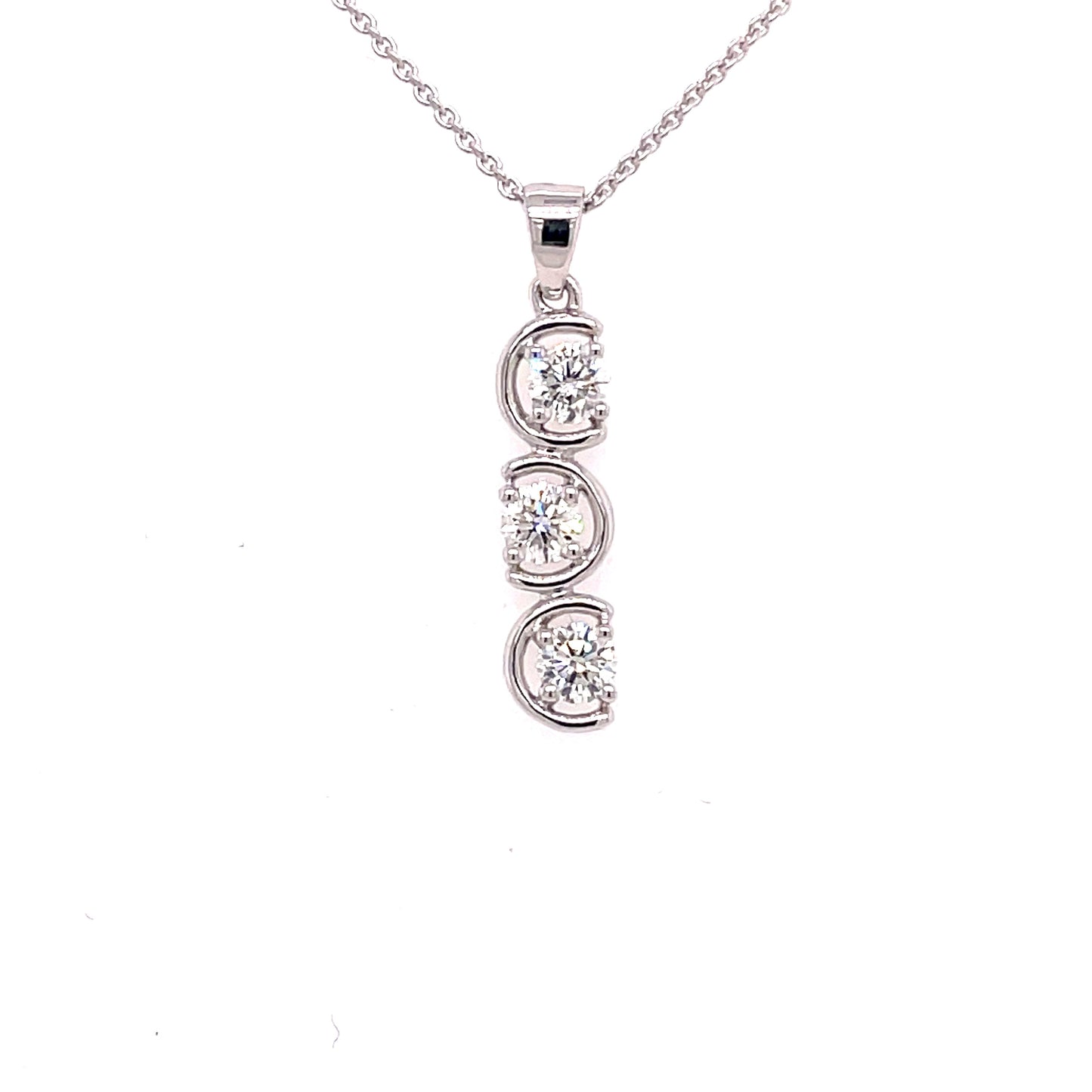 Round Brilliant Cut 3 Diamond Drop Pendant Gardiner Brothers