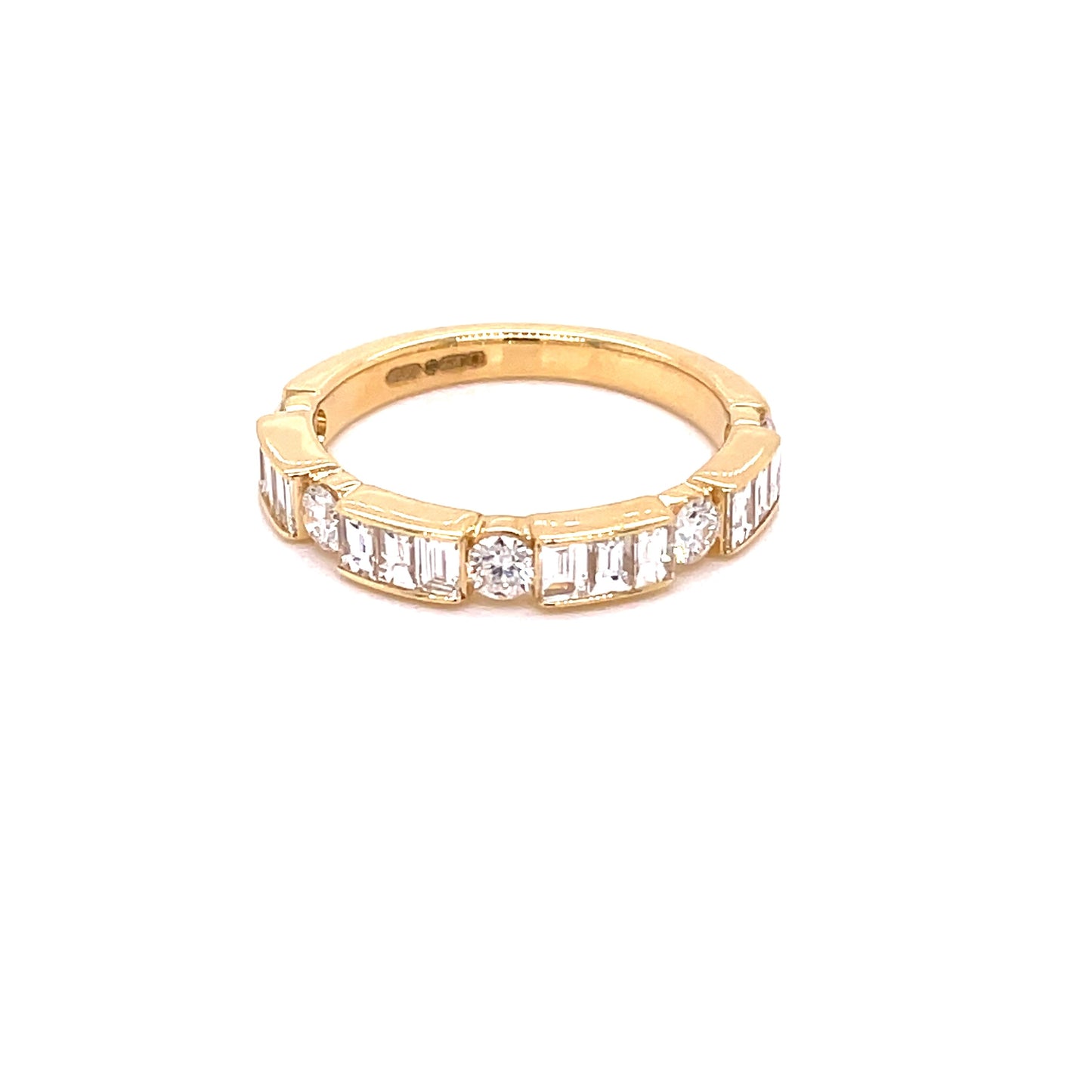 Round Brilliant and Baguette Cut Diamond Ring Gardiner Brothers