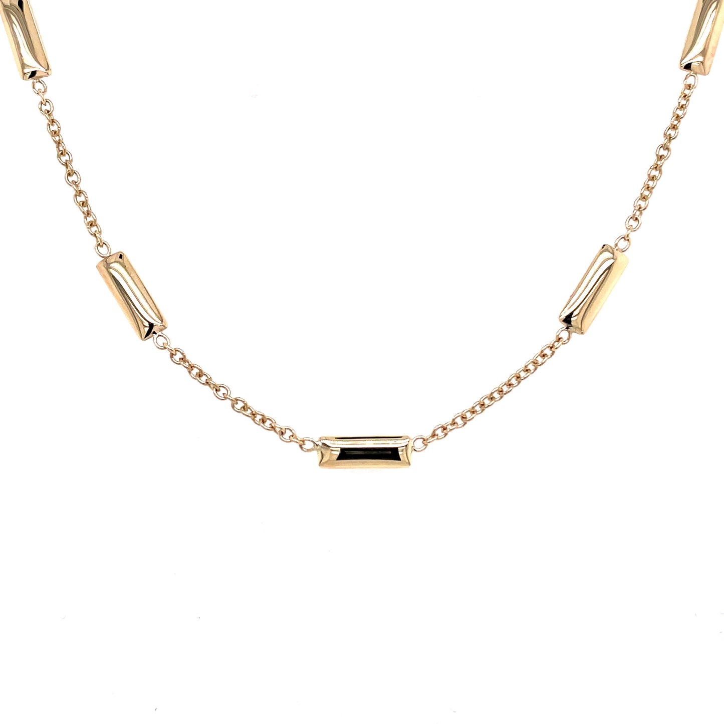 Yellow Gold Bar Link Necklace Gardiner Brothers