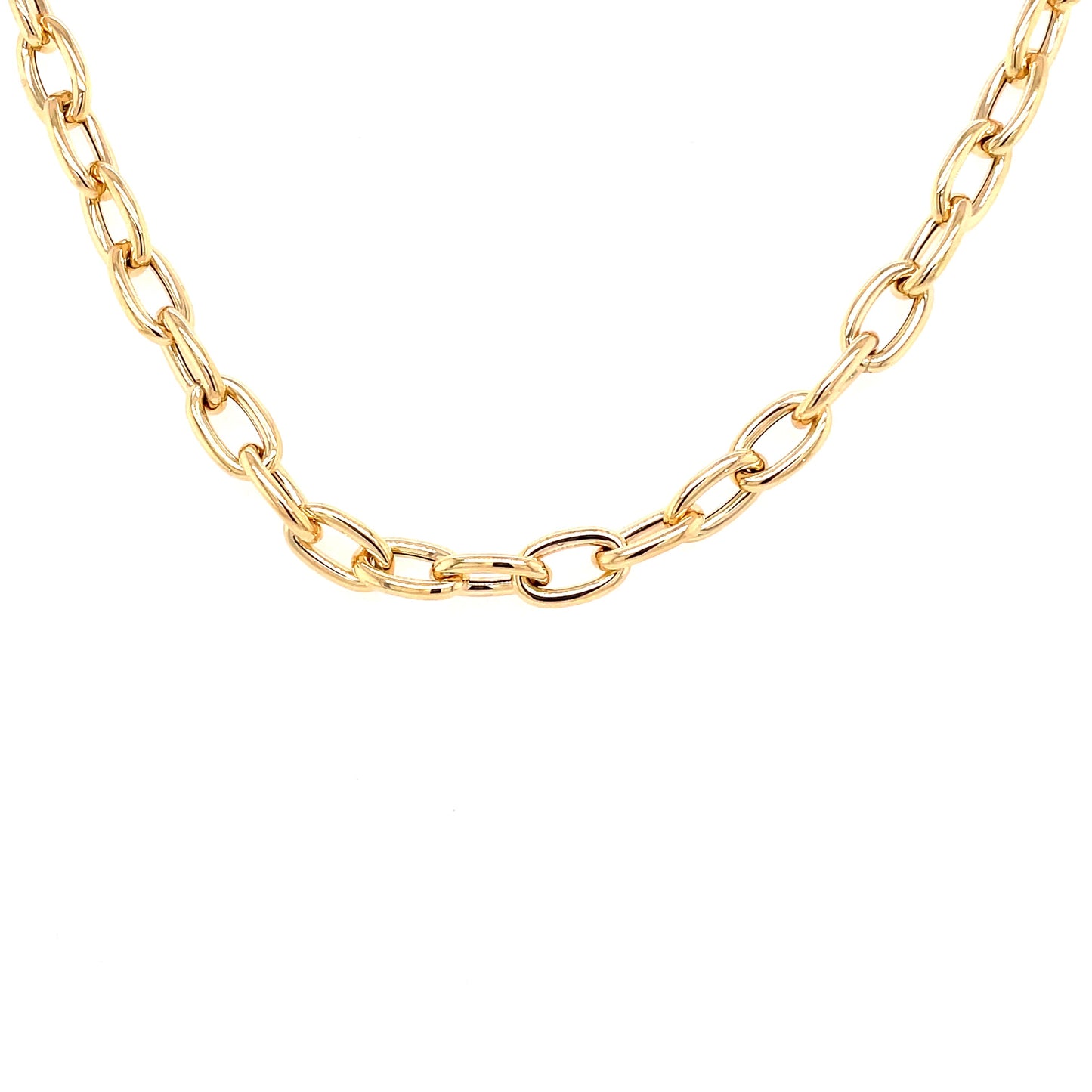 Yellow Gold Oval Link Necklet Gardiner Brothers