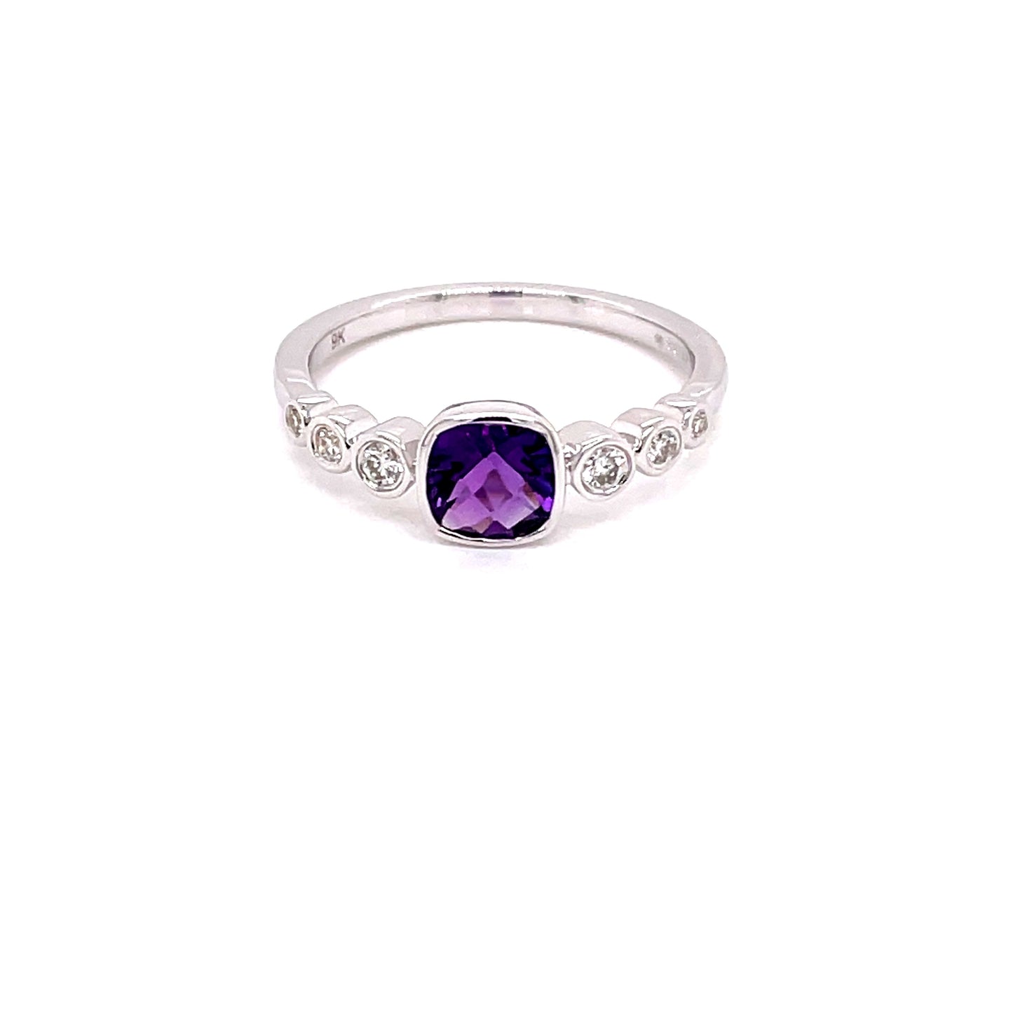 Amethyst and Round Brilliant Cut Diamond Dress Ring Gardiner Brothers