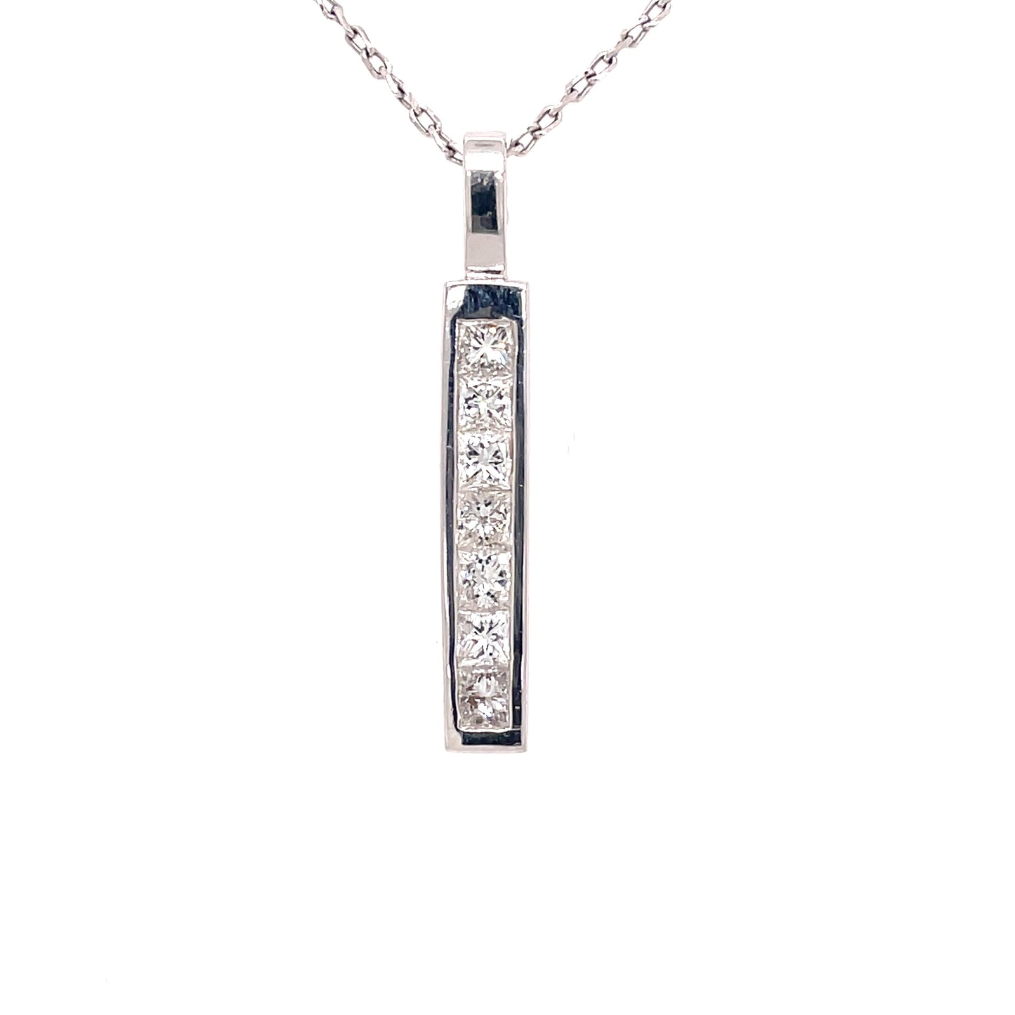 Princess Cut Diamond Stick Pendant - 1.70cts Gardiner Brothers