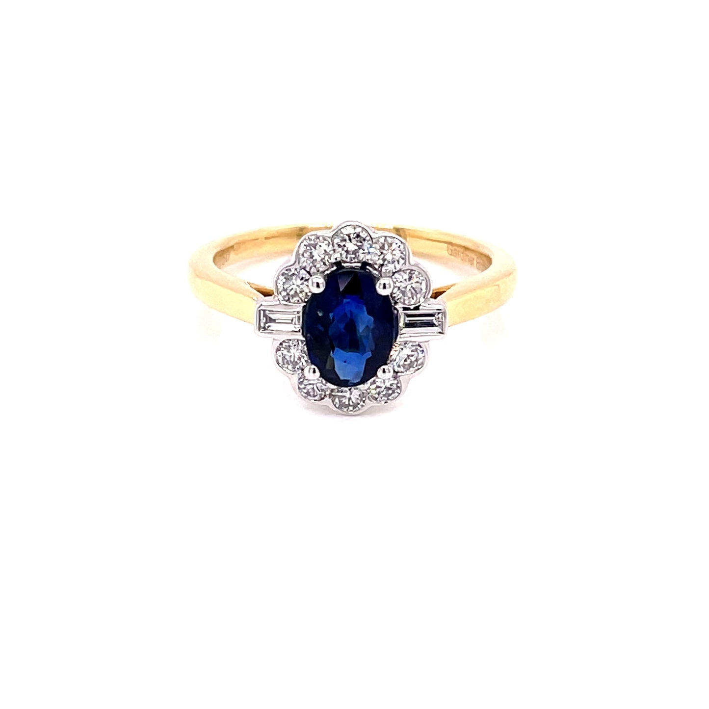 Sapphire and Diamond Fancy Cluster Style Ring Gardiner Brothers