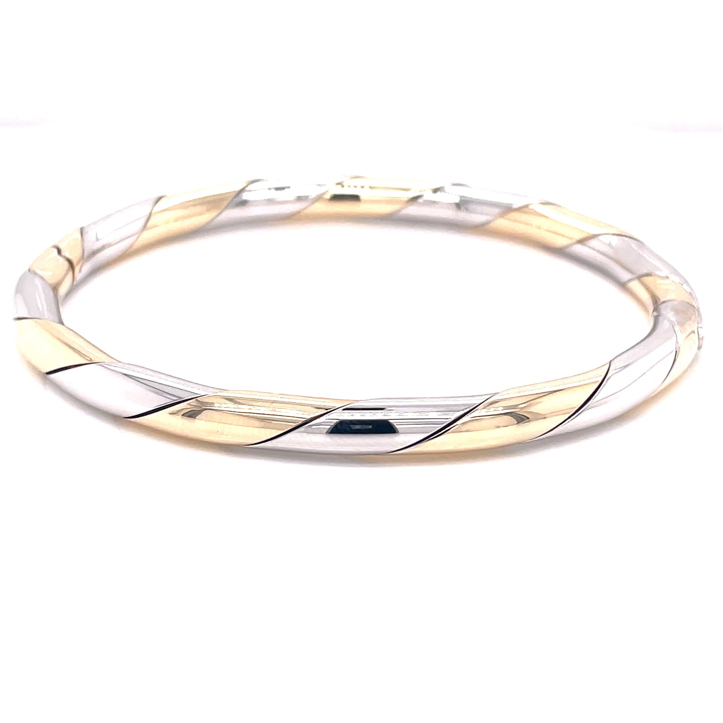 Yellow and White Gold Twisted Bangle Gardiner Brothers