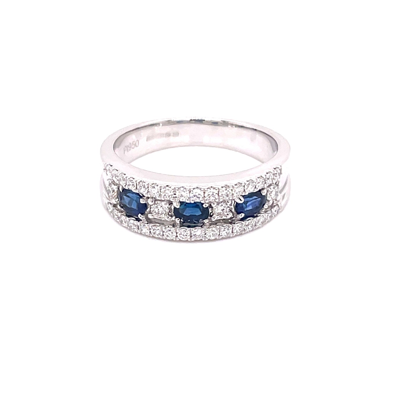 Sapphire and Round Brilliant Cut Diamond Eternity Style Ring Gardiner Brothers