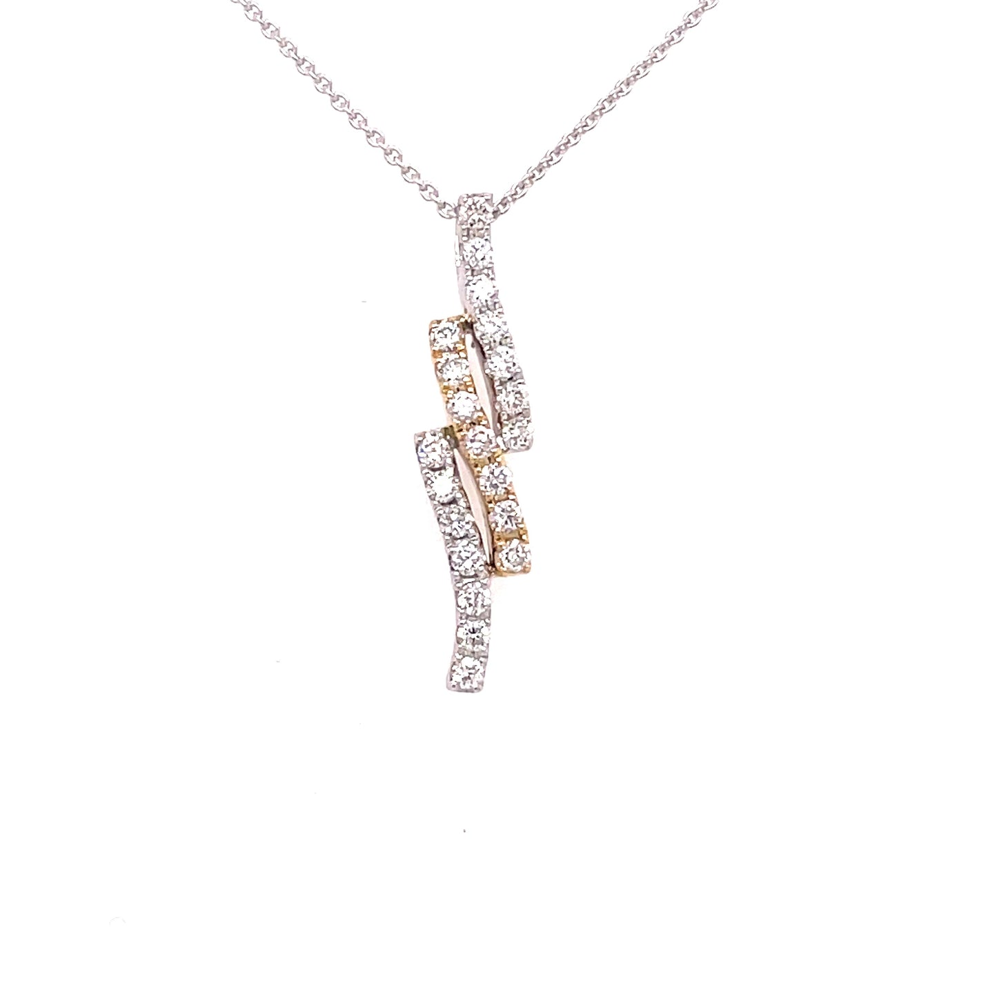 Yellow and white Gold Diamond Set Pendant Gardiner Brothers