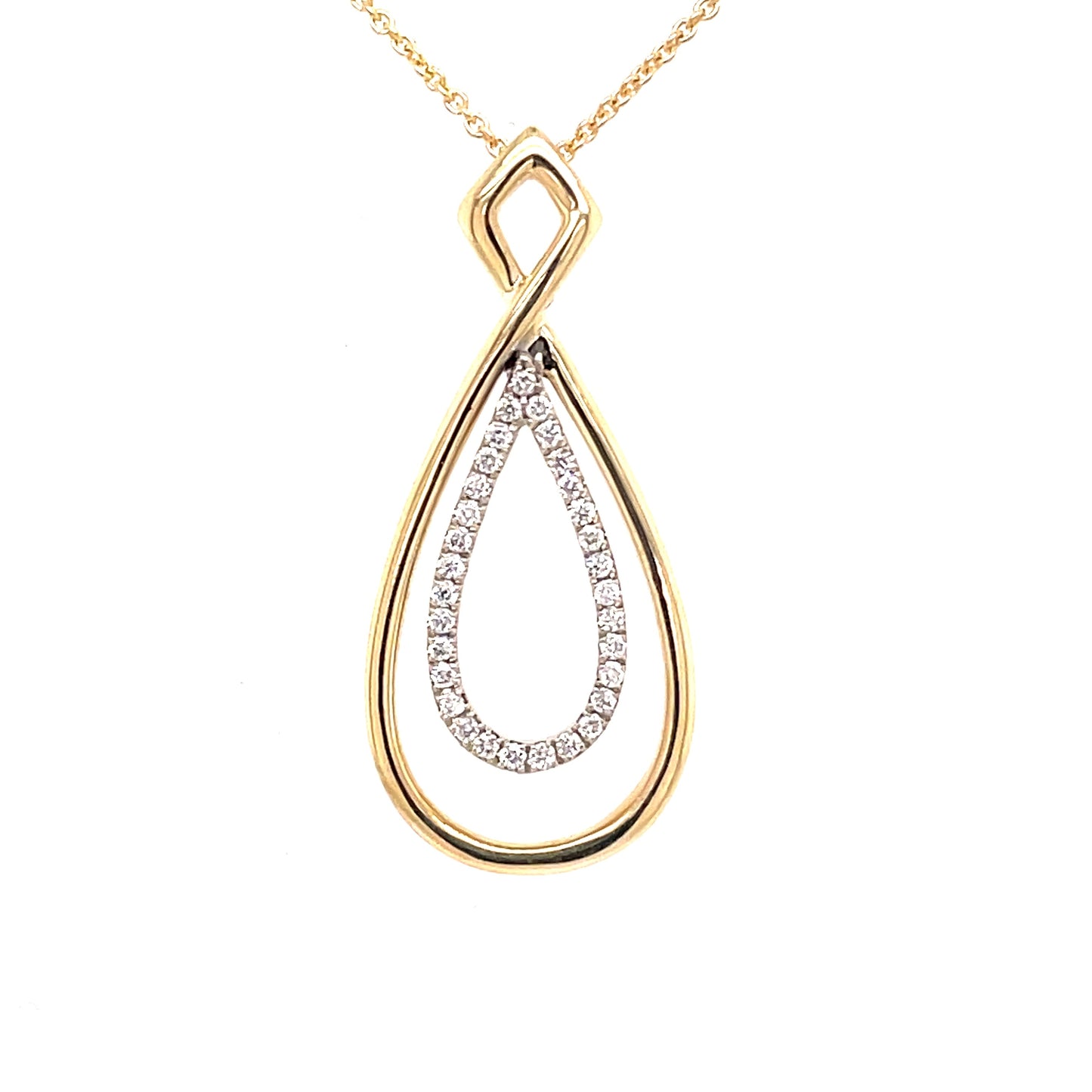 Yellow and White Gold Diamond Set Pendant Gardiner Brothers