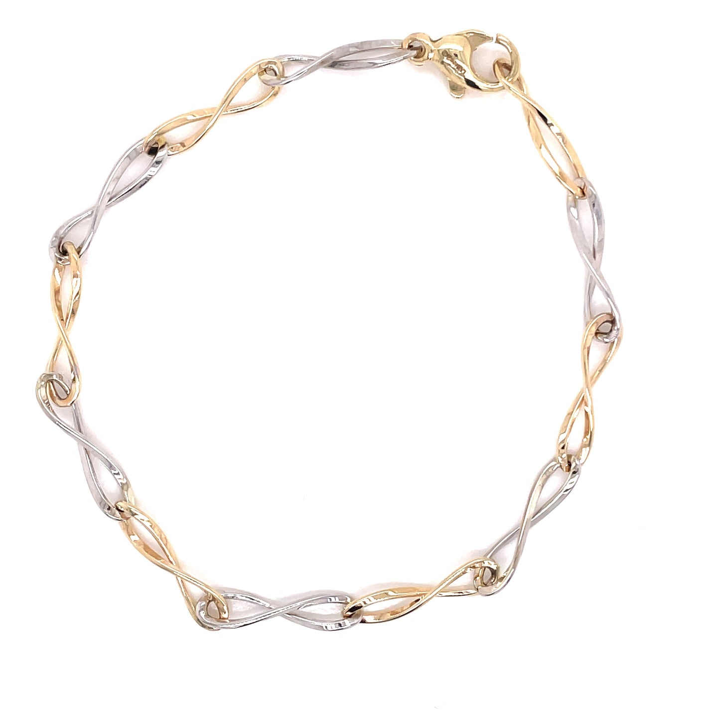 Yellow and White Gold Figure of 8 Style Bracelet Gardiner Brothers