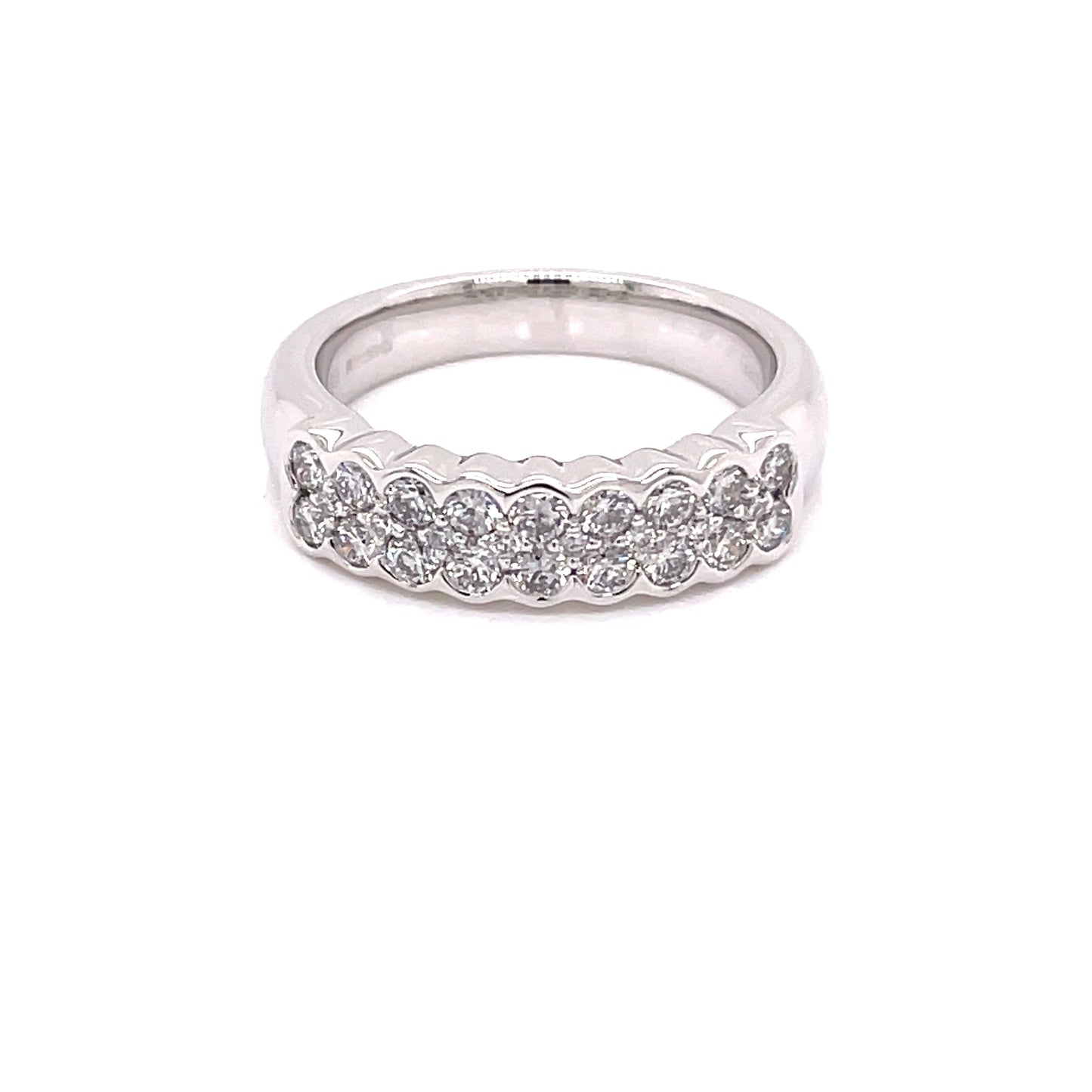 Round Brilliant Cut Diamond Double Row Dress Style Ring Gardiner Brothers