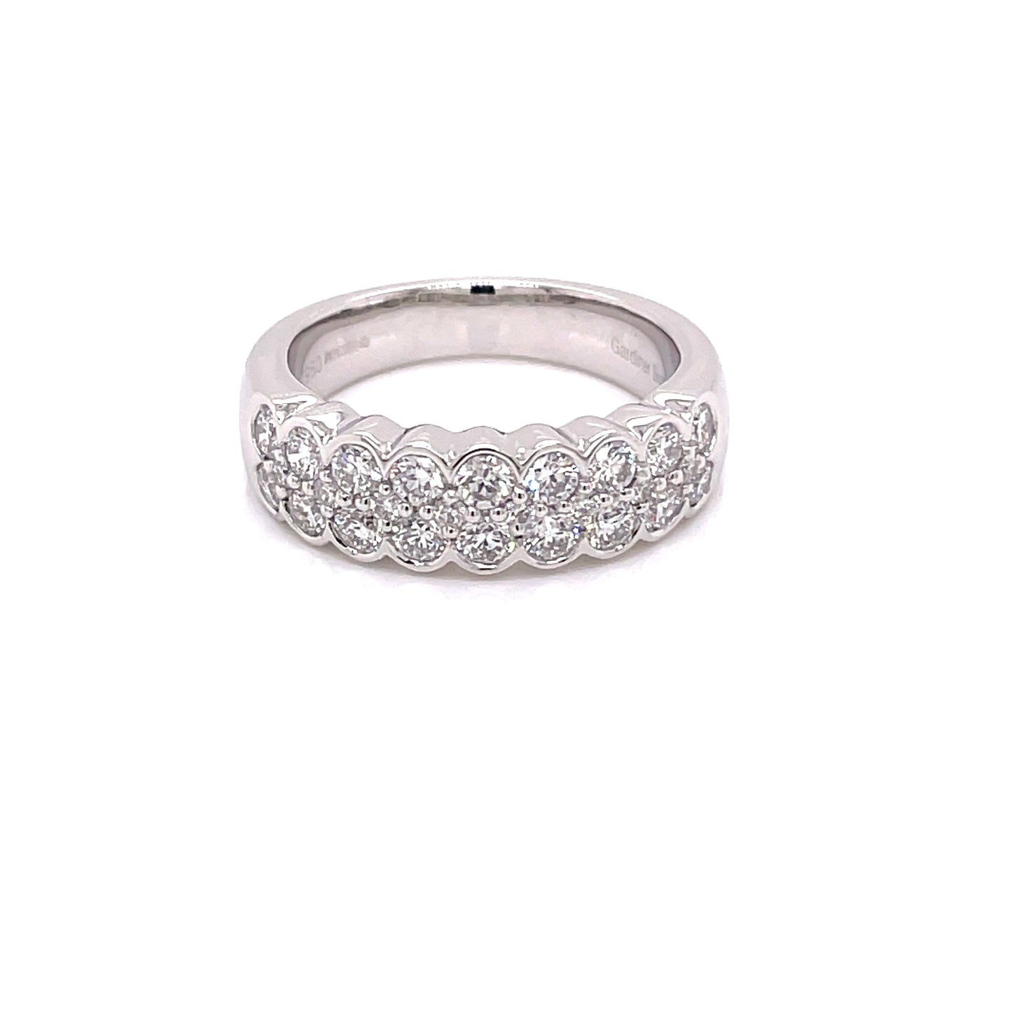 Round Brilliant Cut Diamond Double Row Dress Style Ring Gardiner Brothers