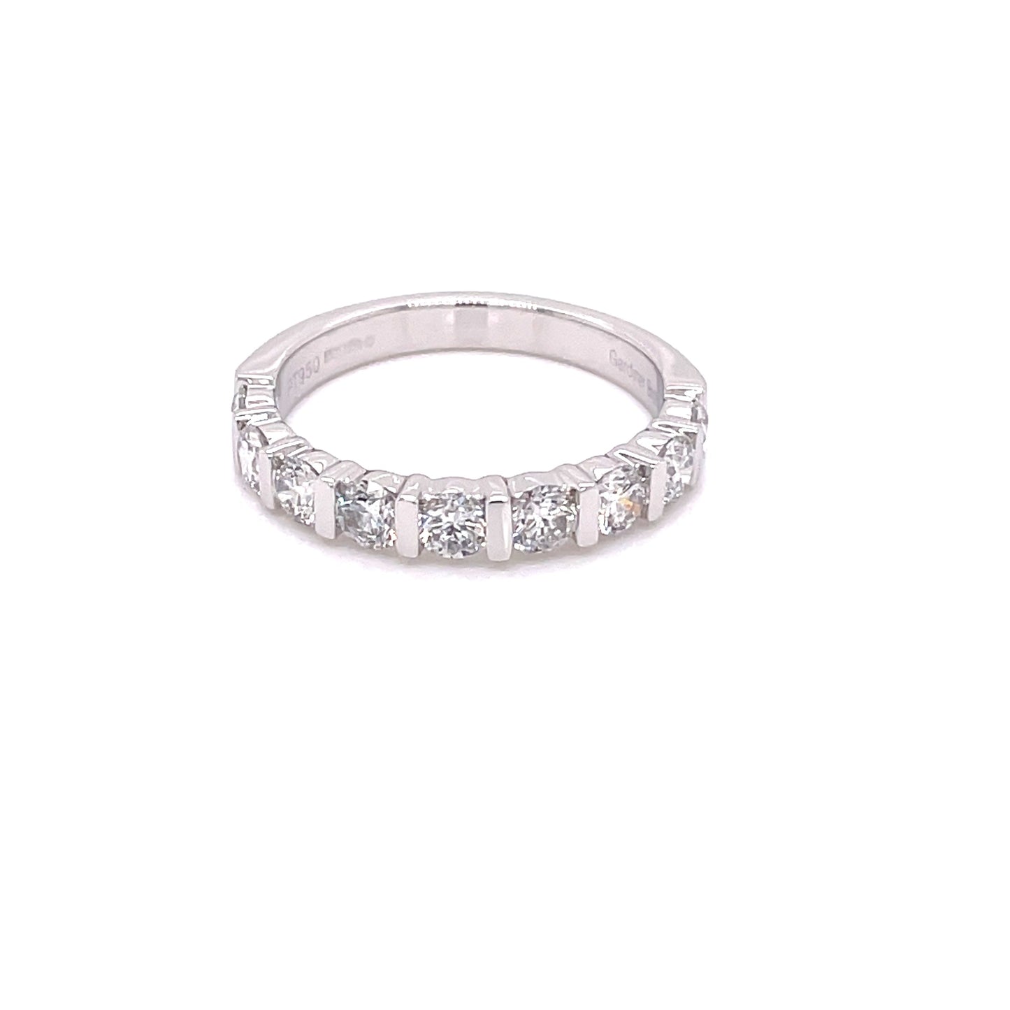 Round Brilliant Cut 9 Stone Bar Set Ring - 1.10cts Gardiner Brothers
