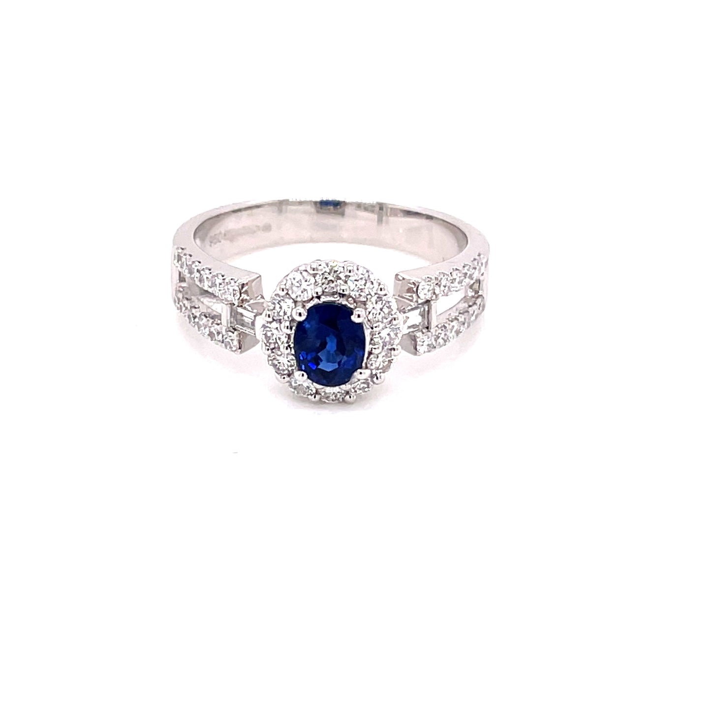 Sapphire and Diamond Cluster Style Ring Gardiner Brothers