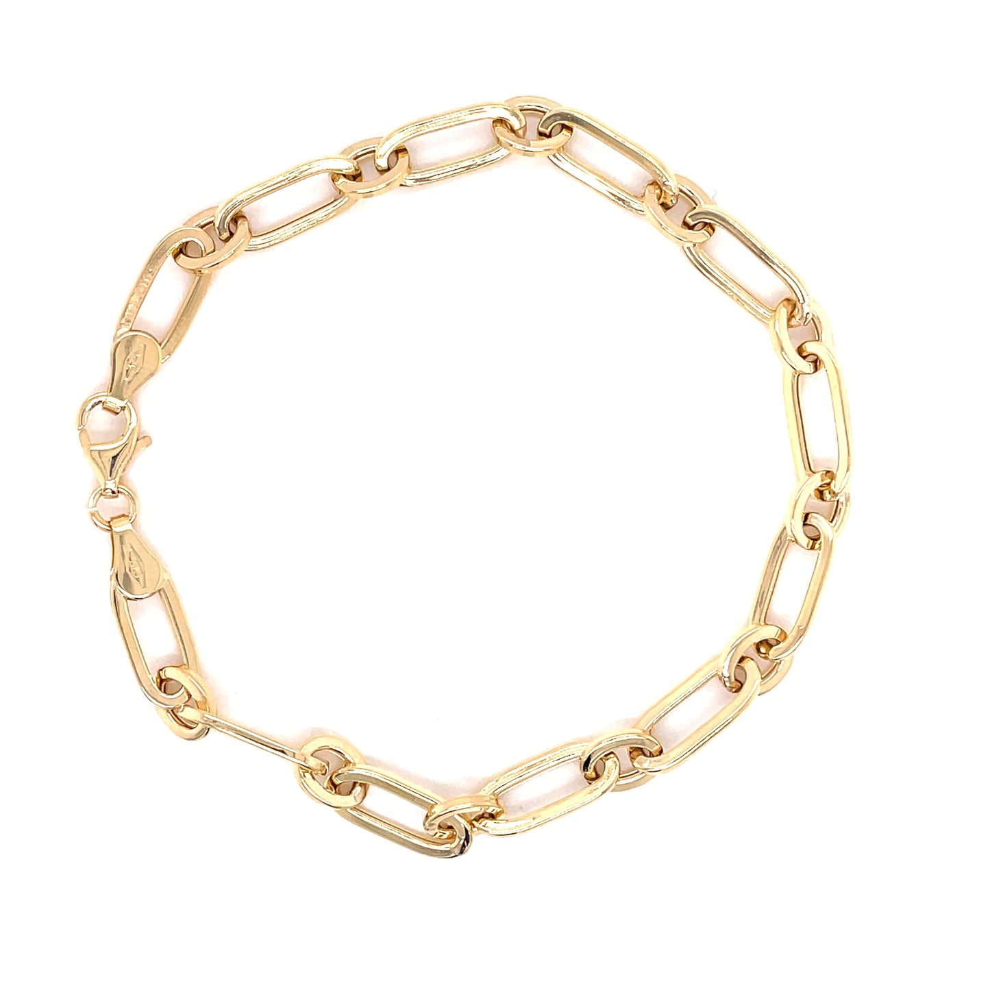 Yellow Gold Oblong Shaped Link Bracelet Gardiner Brothers