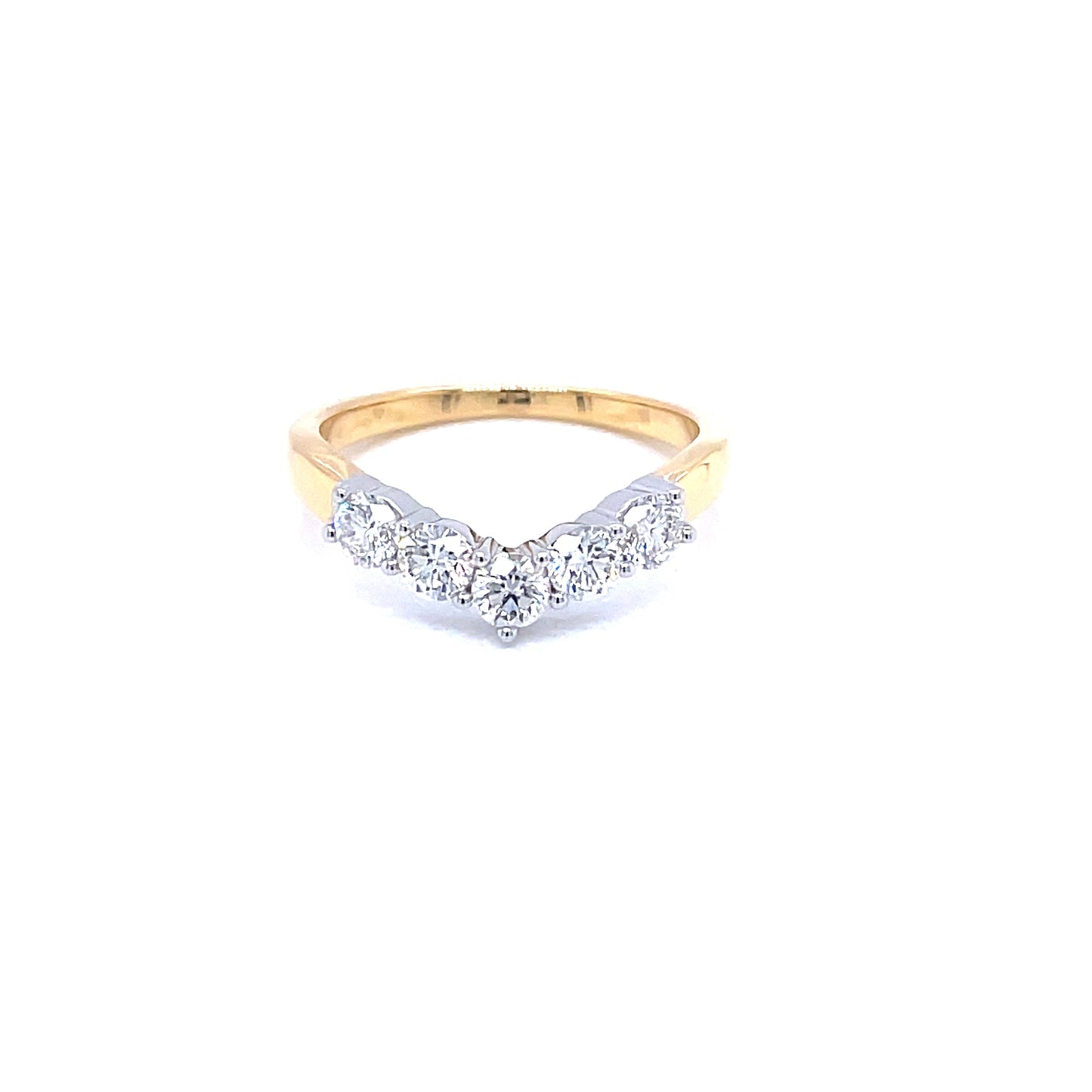 Round Brilliant Cut Diamond 5 Wishbone Shaped Ring - 0.70cts Gardiner Brothers
