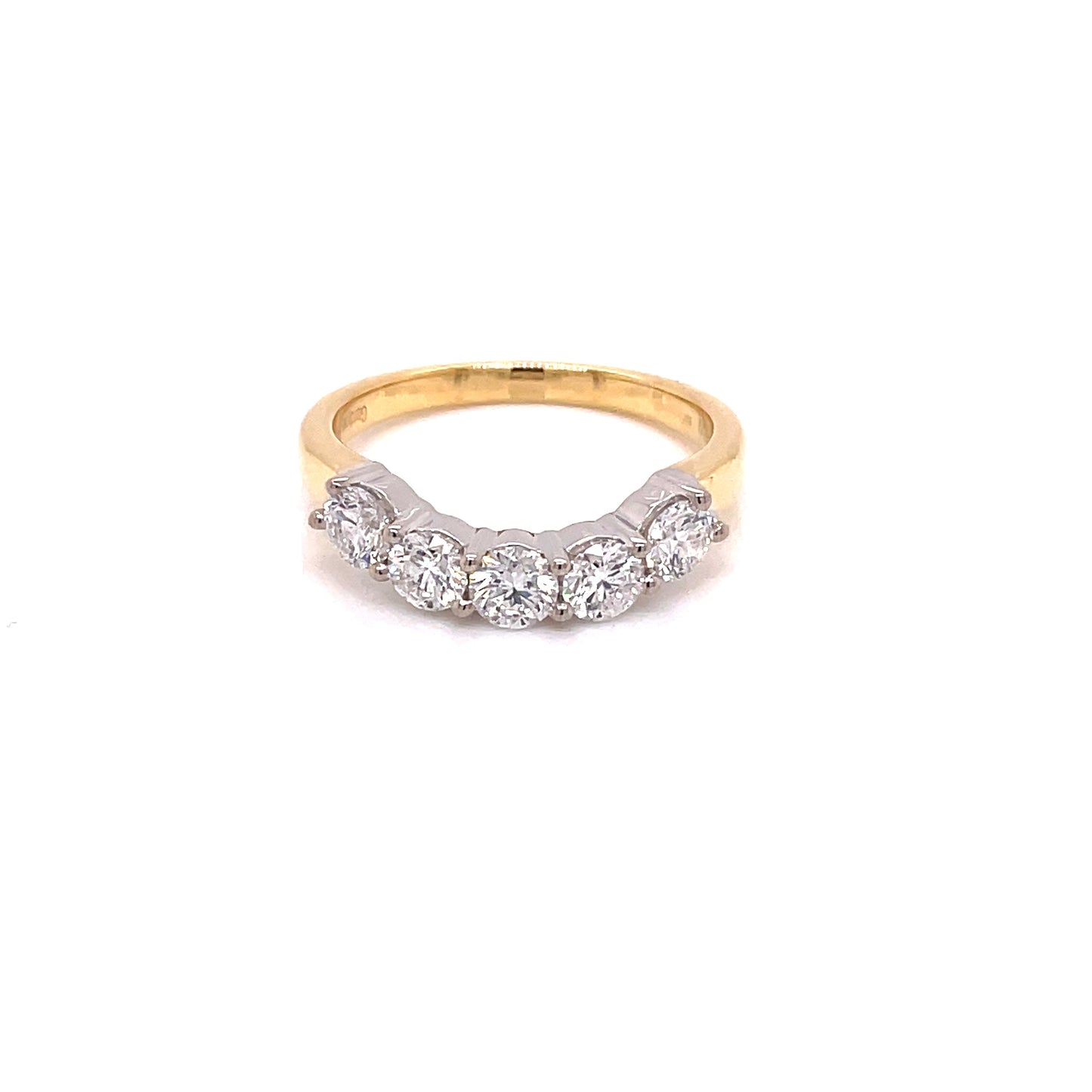 Round Brilliant Cut Diamond 5 Stone Bow Shaped Ring - 1.00cts Gardiner Brothers