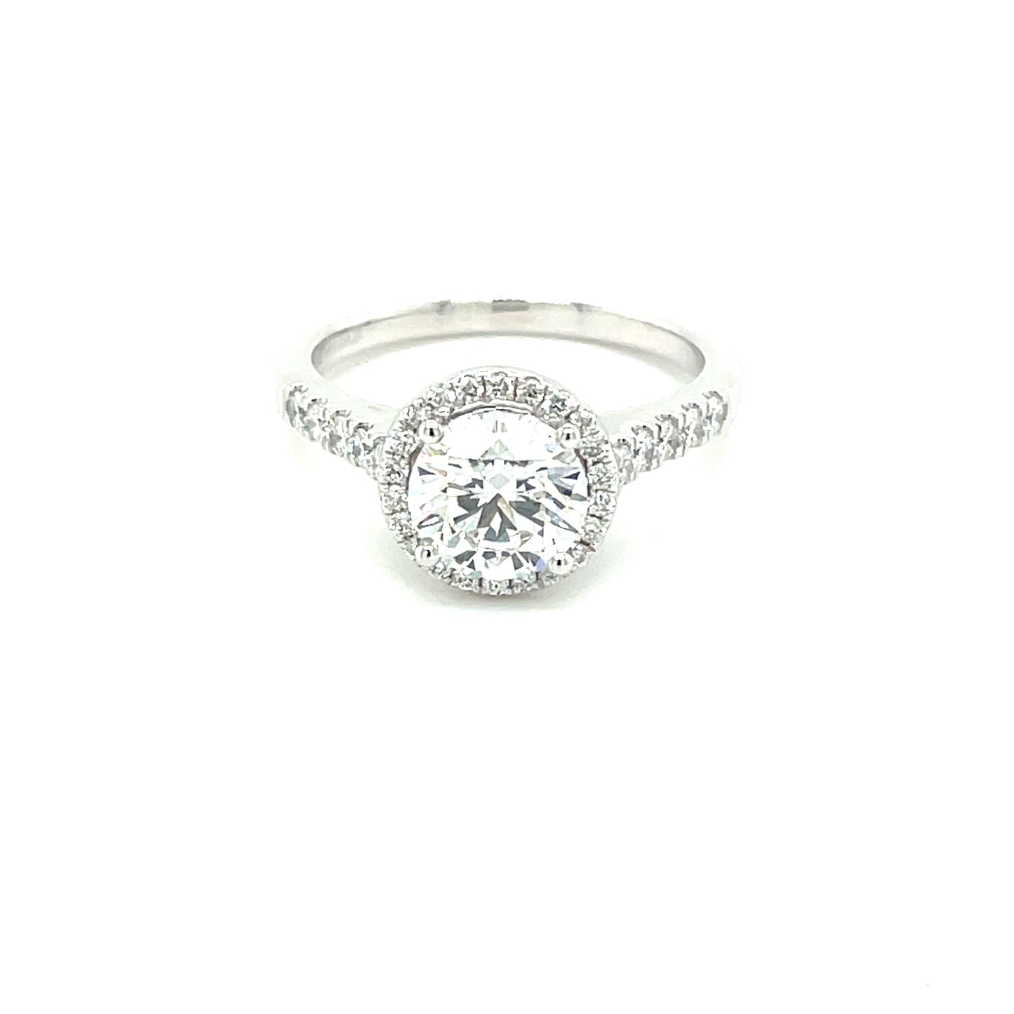 Lab Grown Round Brilliant Cut Diamond Halo Style Ring - 1.55cts Gardiner Brothers