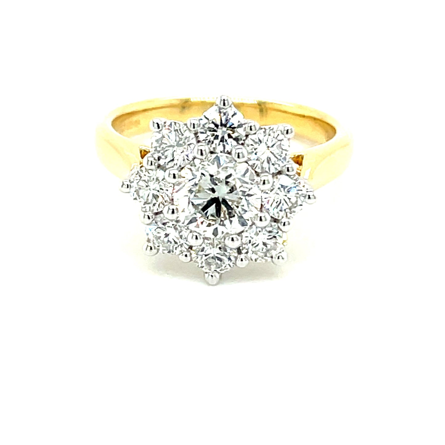 Round Brilliant Cut 9 Diamond Cluster Ring - 2.01cts Gardiner Brothers