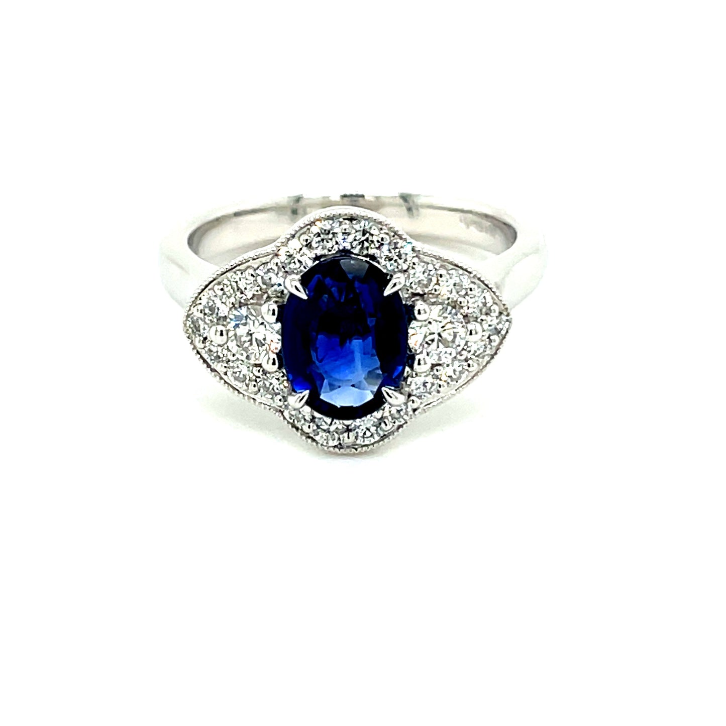 Sapphire and Diamond Vintage Style Cluster Ring Gardiner Brothers