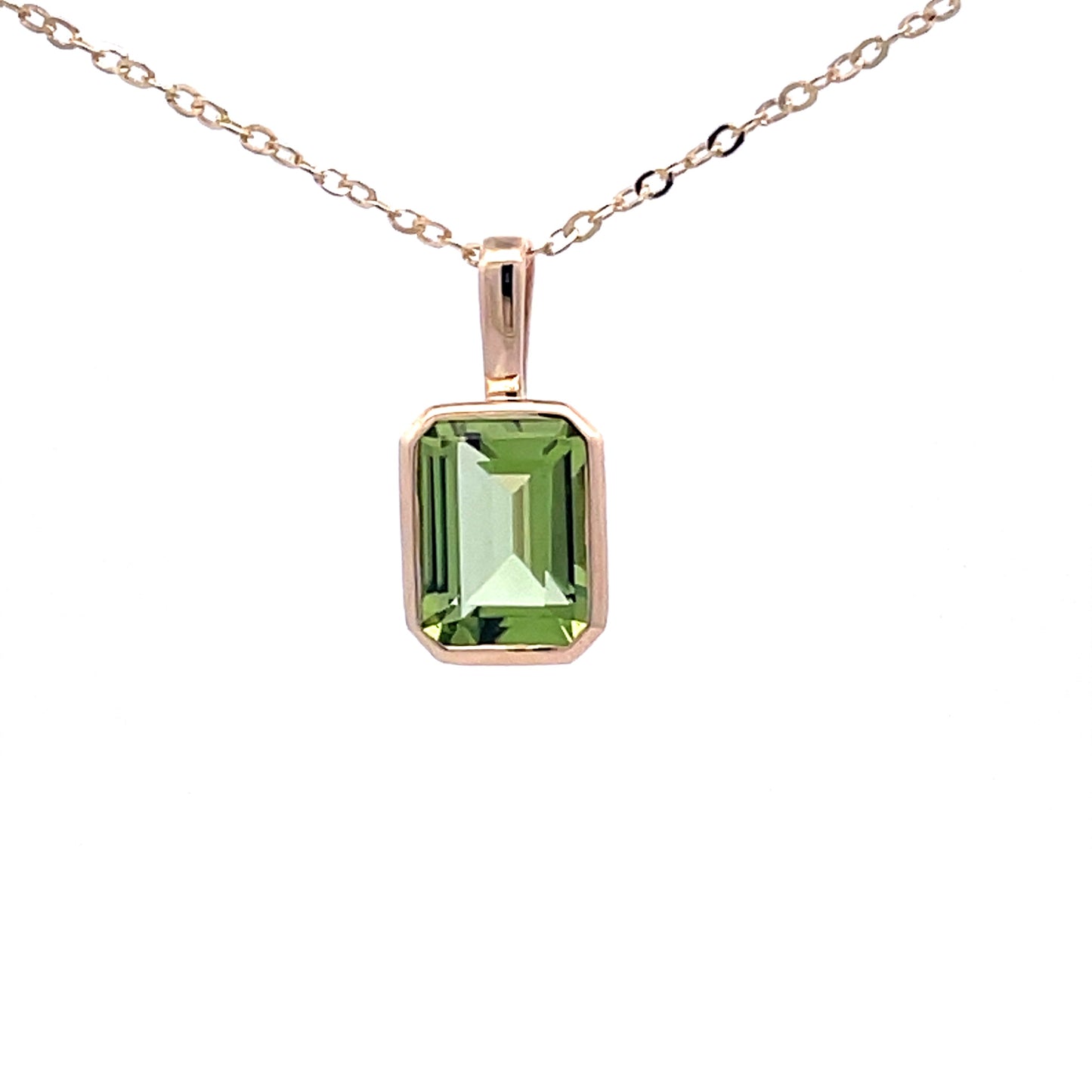 Yellow Gold Octagonal Peridot Pendant Gardiner Brothers