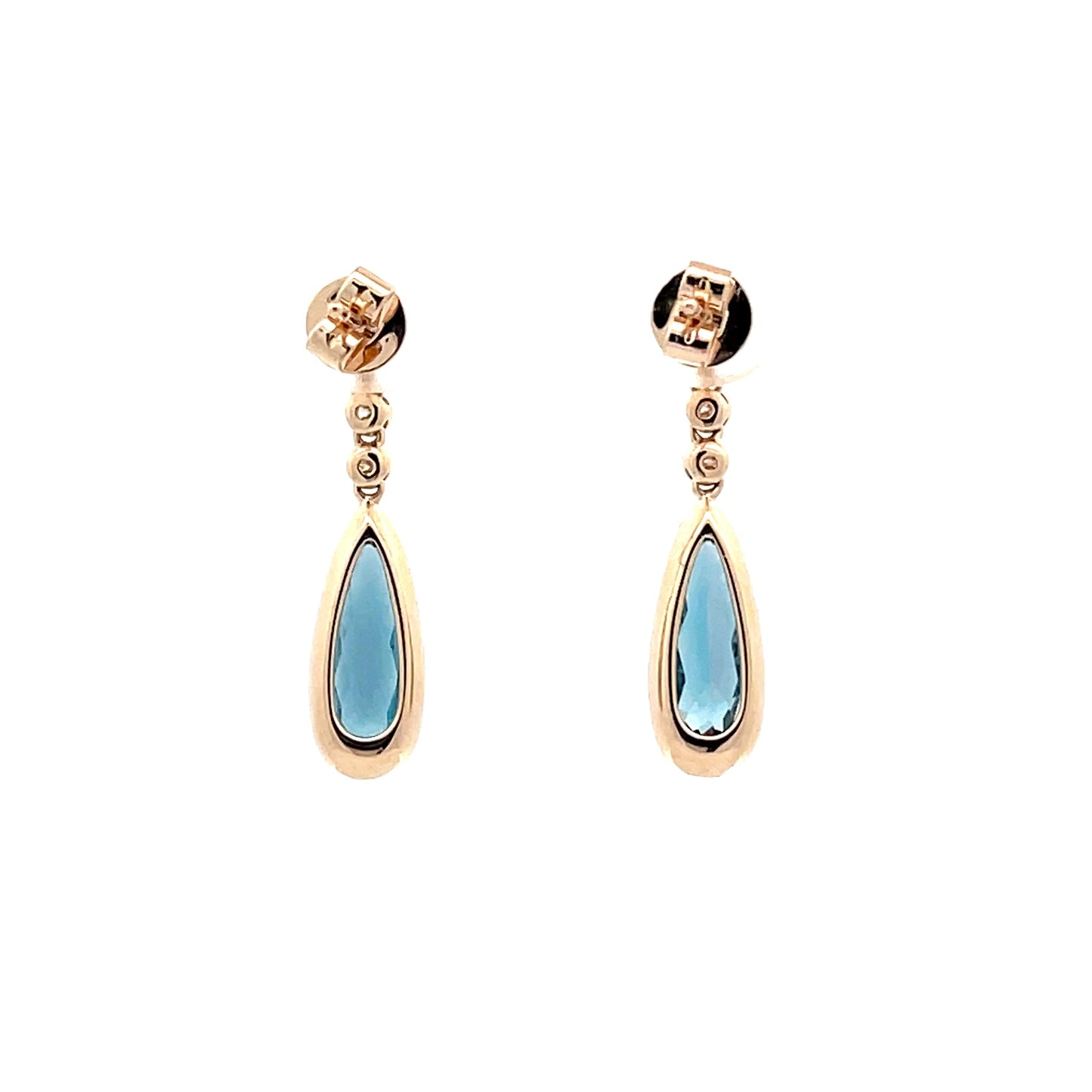 Yellow Gold London Blue Topaz Drop Earrings Gardiner Brothers