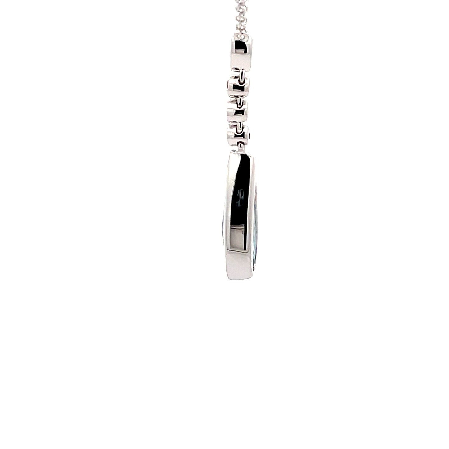 White Gold Diamond & Swiss Blue Topaz Necklace Gardiner Brothers