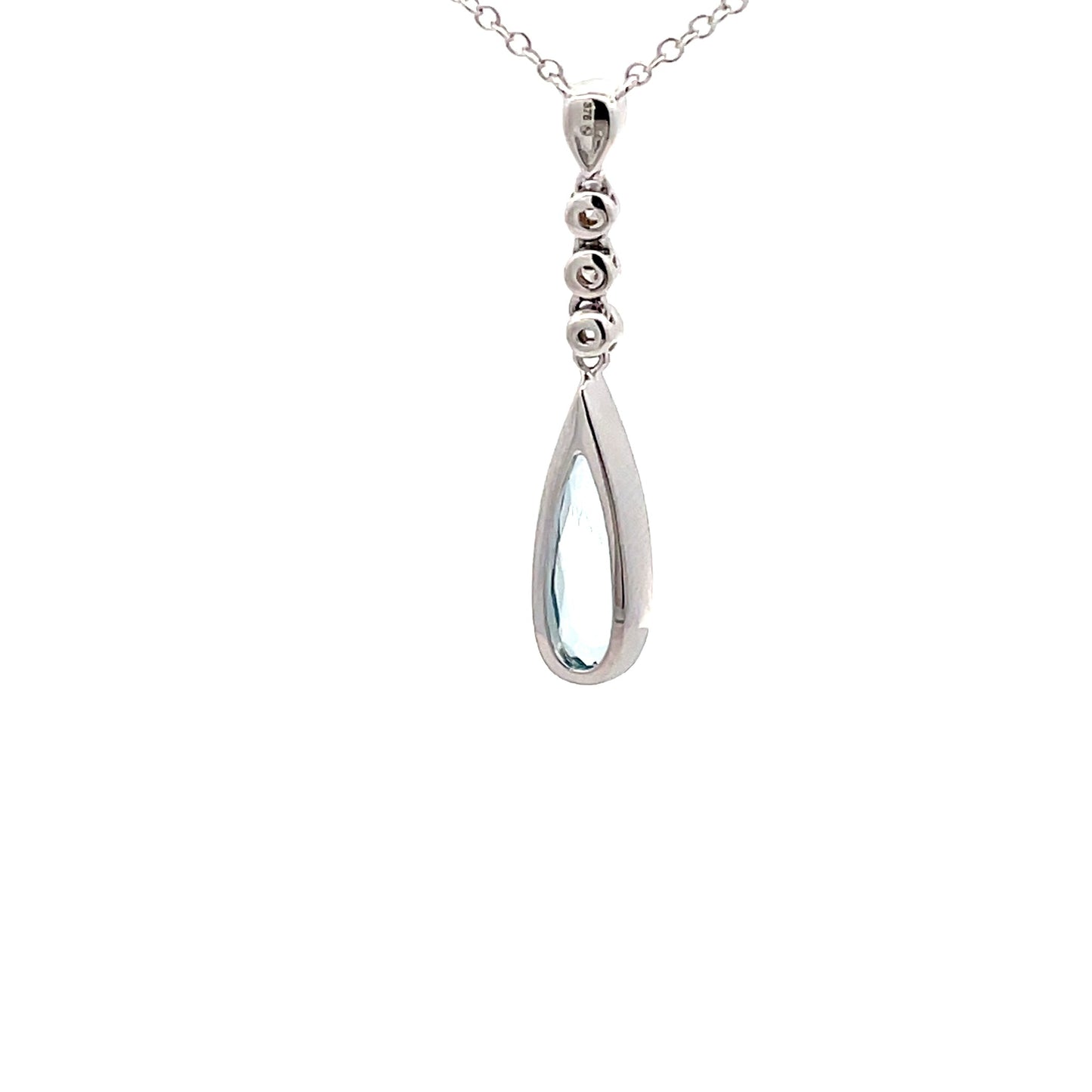 White Gold Diamond & Swiss Blue Topaz Necklace Gardiner Brothers