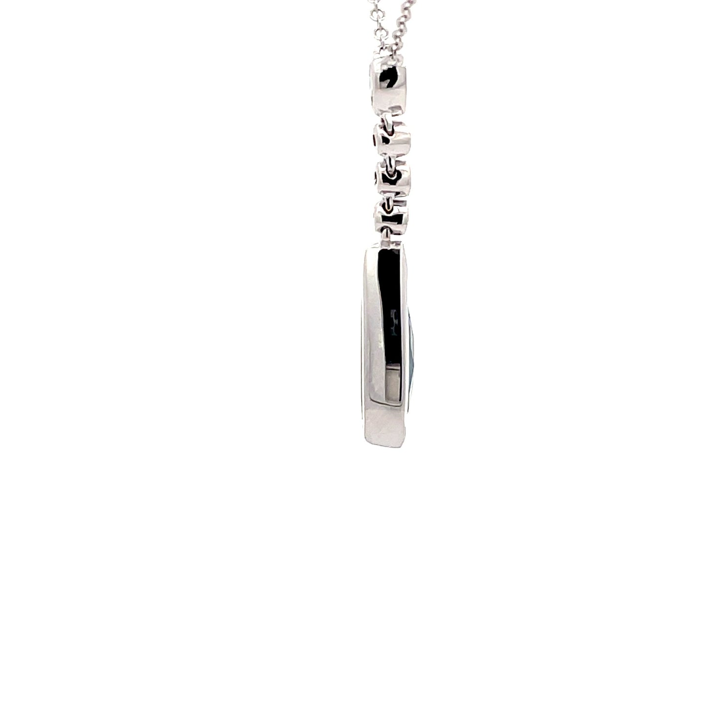 White Gold Diamond & Swiss Blue Topaz Necklace Gardiner Brothers