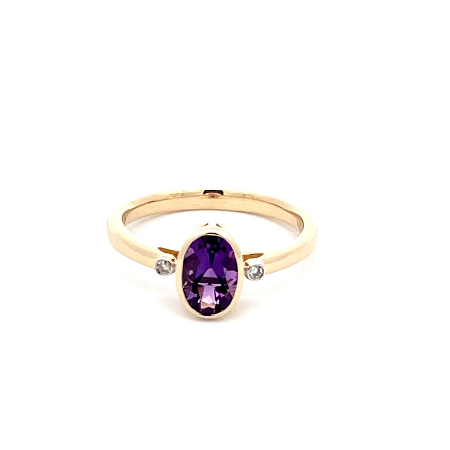 Yellow Gold Amethyst & Diamond Ring Gardiner Brothers