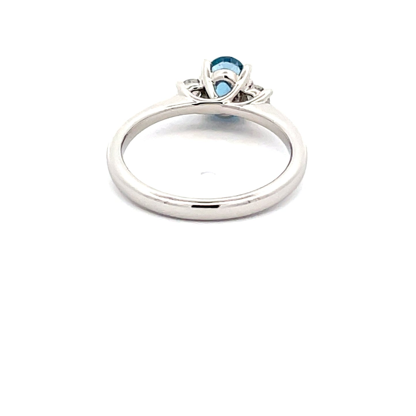 Aquamarine and Round Brilliant Cut Diamond 3 Stone Ring Gardiner Brothers