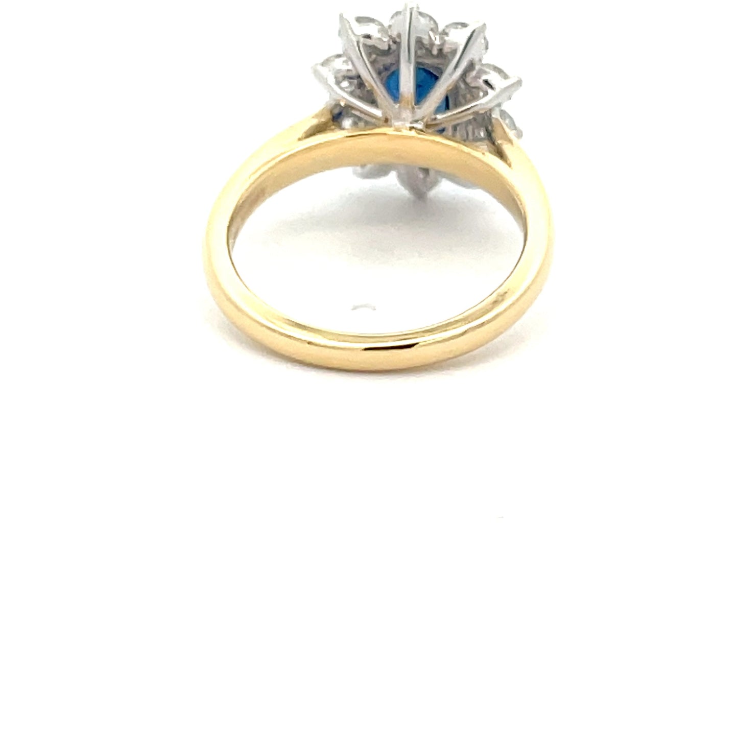 SAPPHIRE AND ROUND BRILLIANT CUT DIAMOND CLUSTER STYLE RING Gardiner Brothers