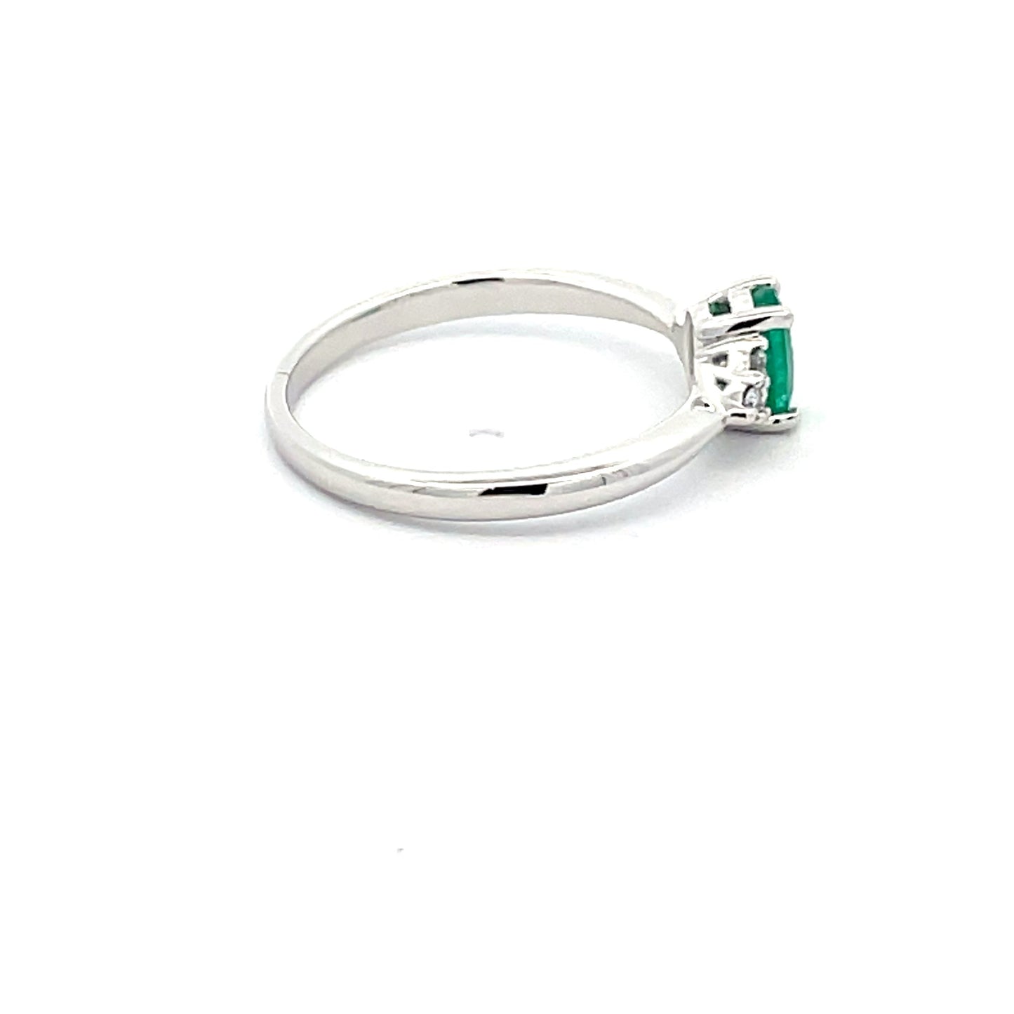 Emerald and Round brilliant Cut Diamond Ring Gardiner Brothers