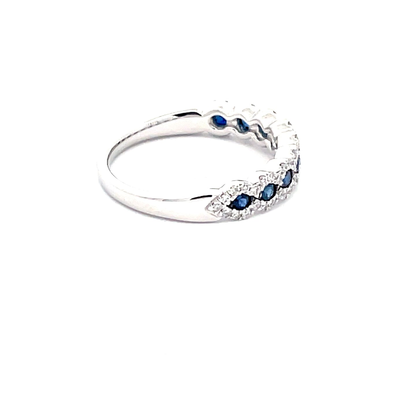 Sapphire and Round Brilliant Cut Diamond Halo Style Dress Ring Gardiner Brothers