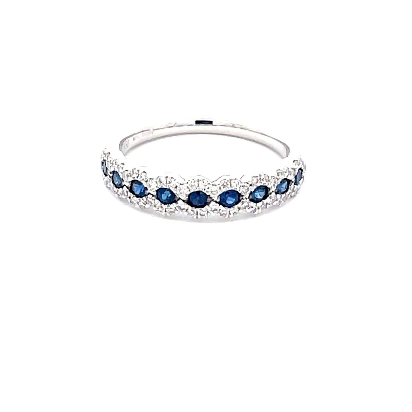 Sapphire and Round Brilliant Cut Diamond Halo Style Dress Ring Gardiner Brothers