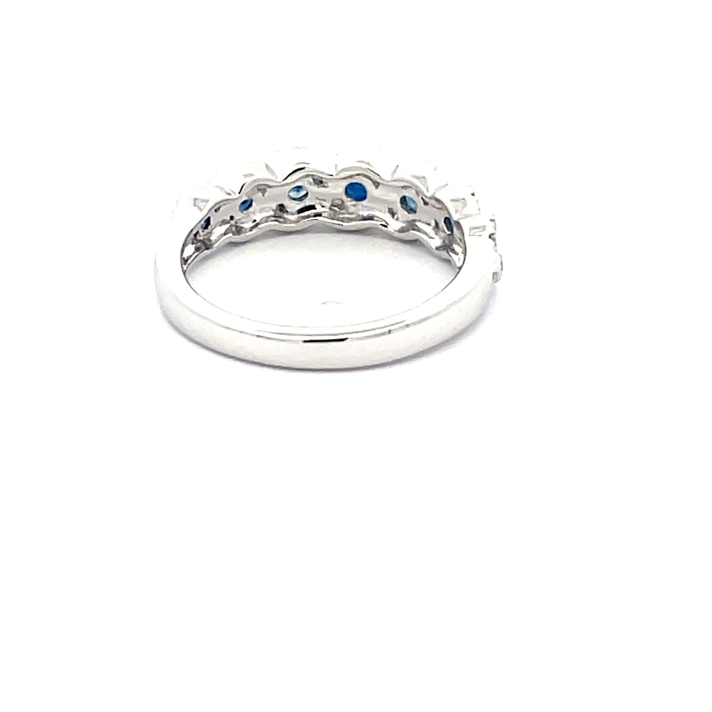 Sapphire and Round Brilliant Cut Diamond Halo Style Dress Ring Gardiner Brothers