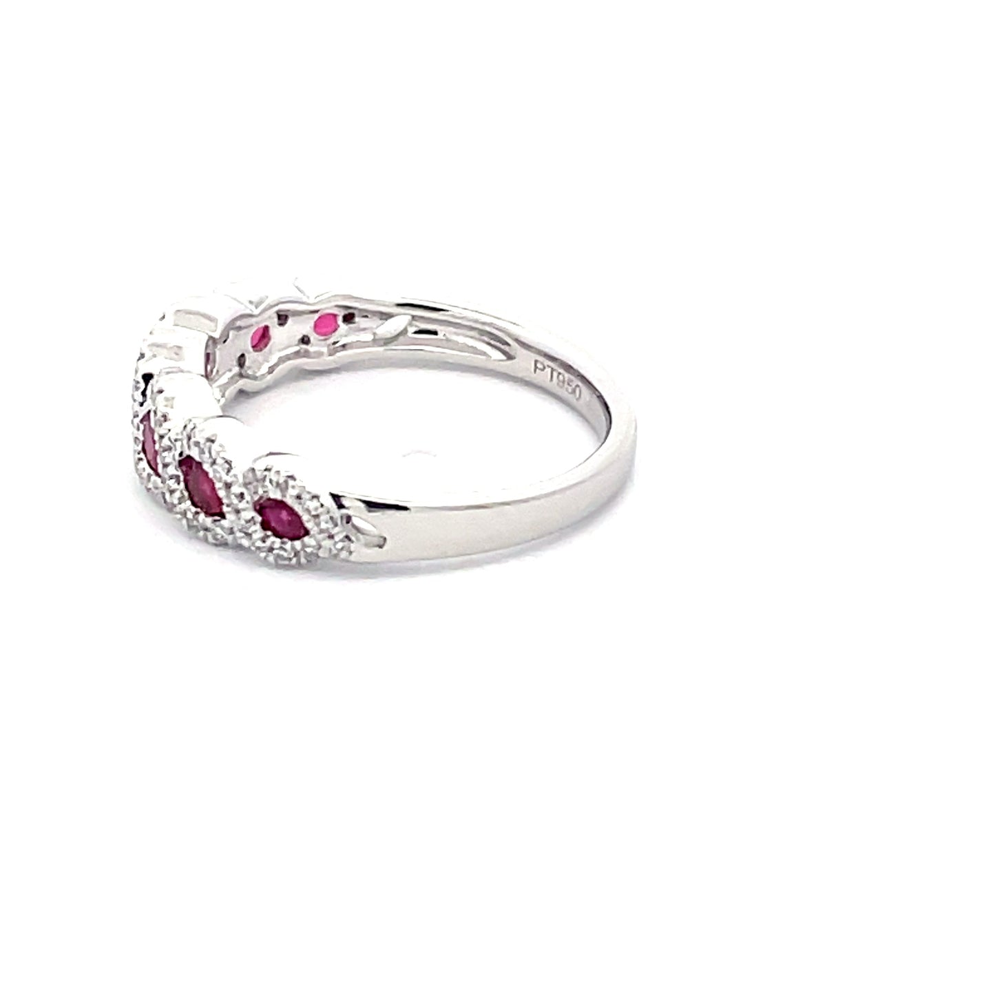 Ruby and Round Brilliant Cut Diamond Halo Style Dress Ring Gardiner Brothers