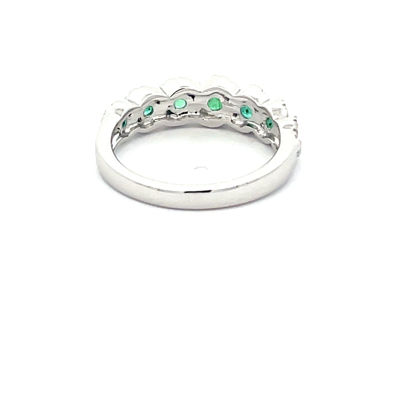 Emerald and Round Brilliant Cut Diamond Halo Style Dress Ring Gardiner Brothers