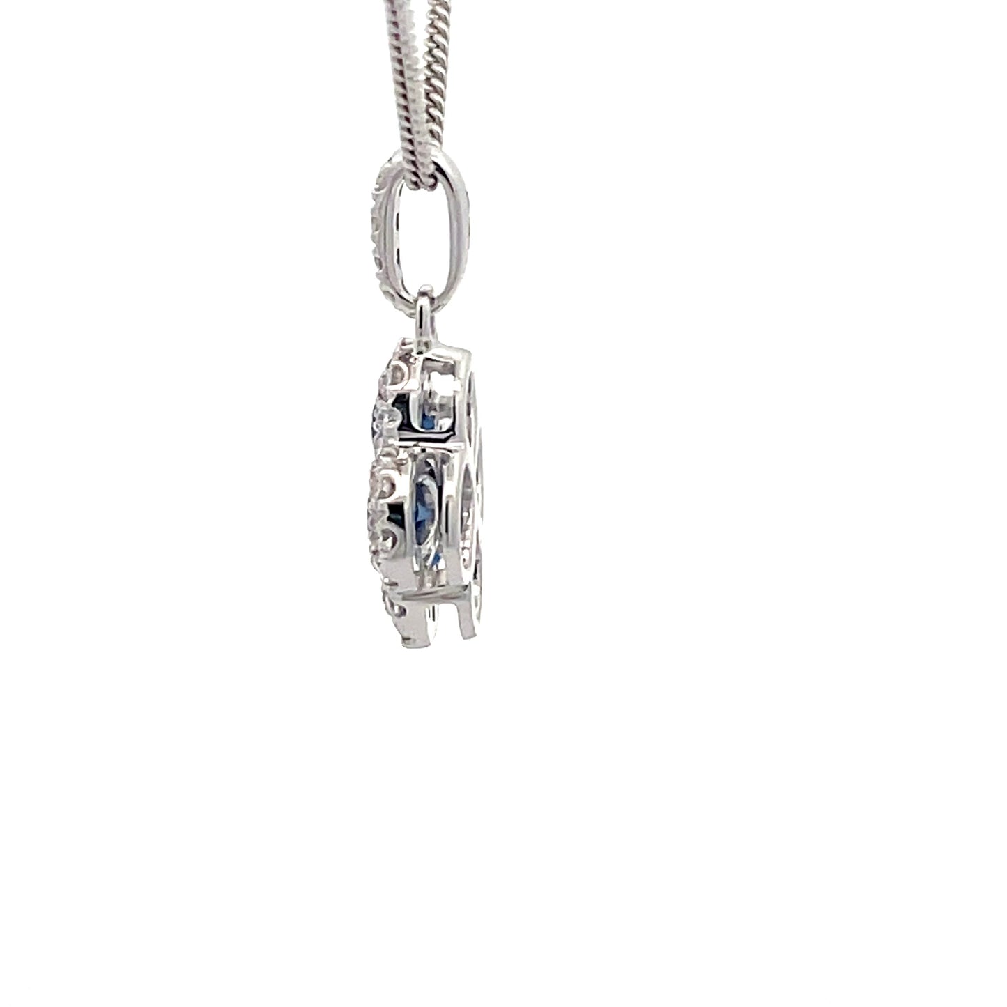Sapphire and diamond Flower Shaped Pendant Gardiner Brothers